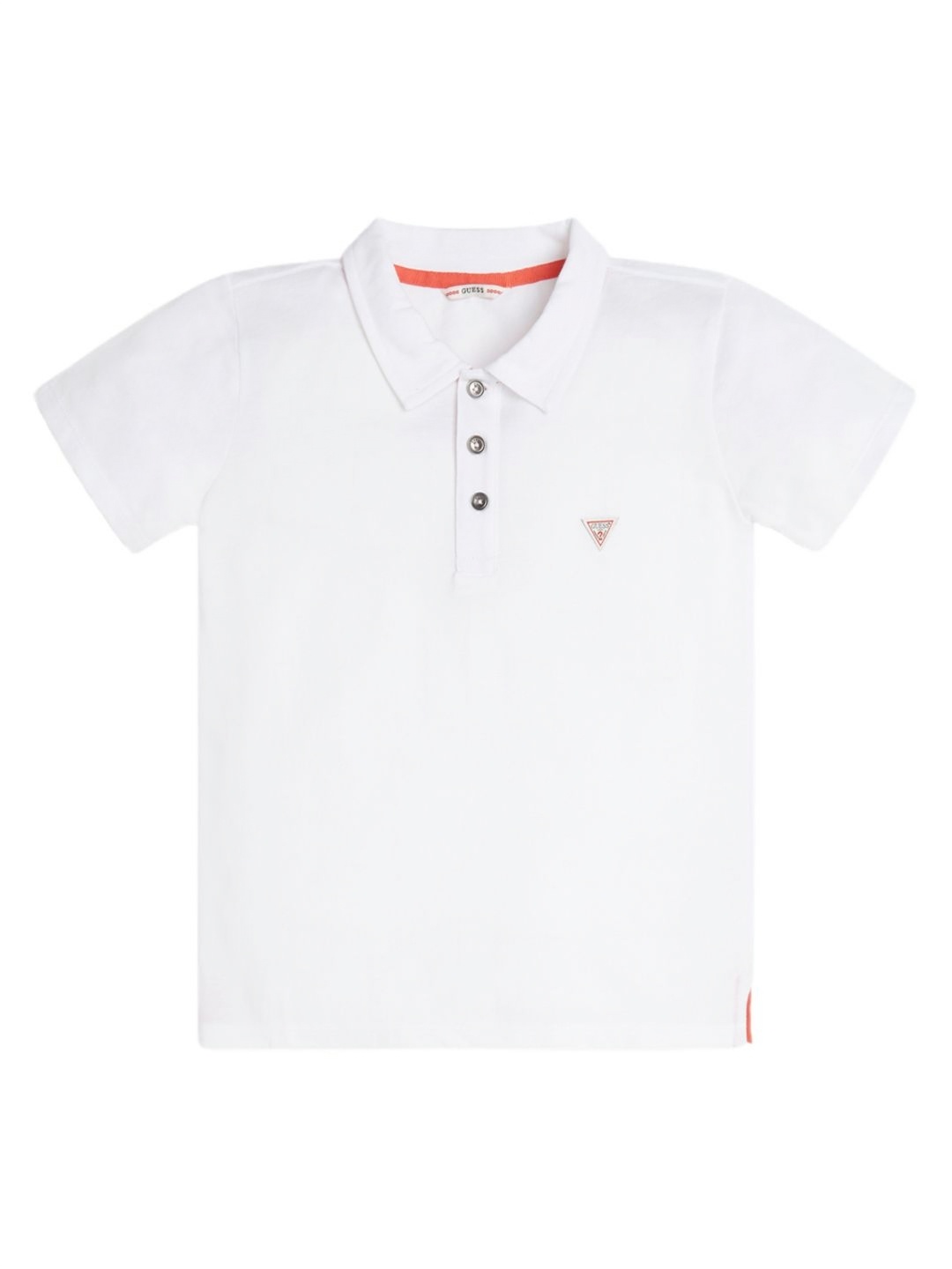 

GUESS kids Boys Solid Polo Collar Cotton T-shirt, White