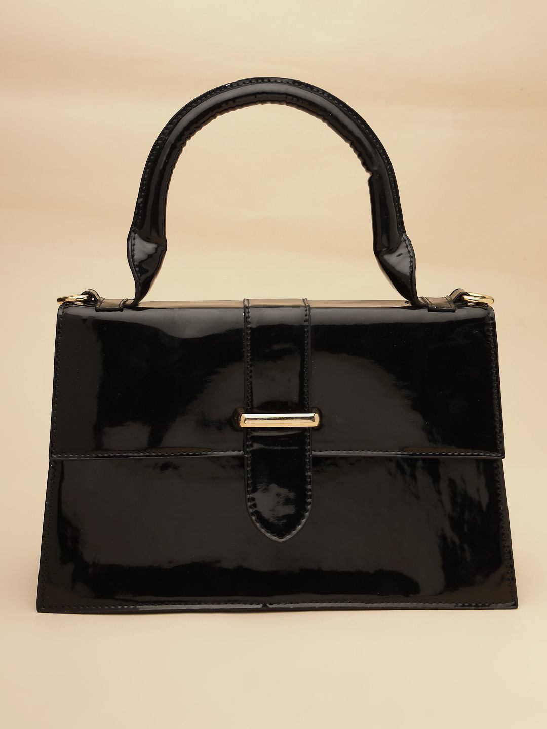 

DressBerry Women PU Structured Tote Bag, Black