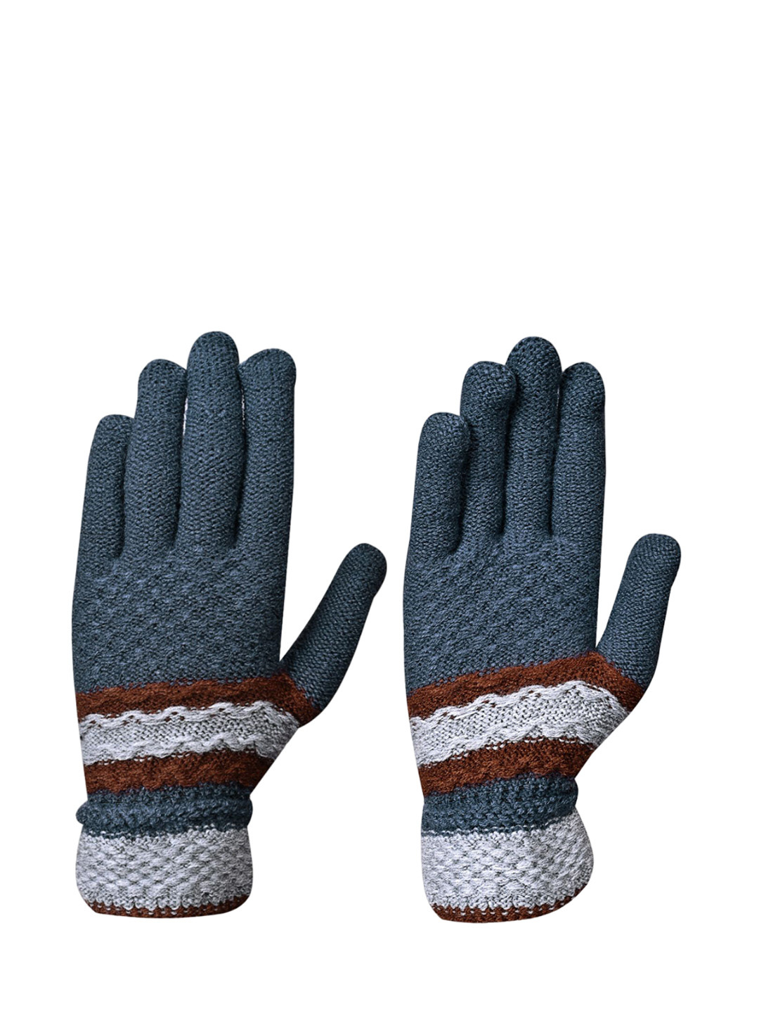 

LOOM LEGACY Men Patterned Acrylic Winter Gloves, Blue