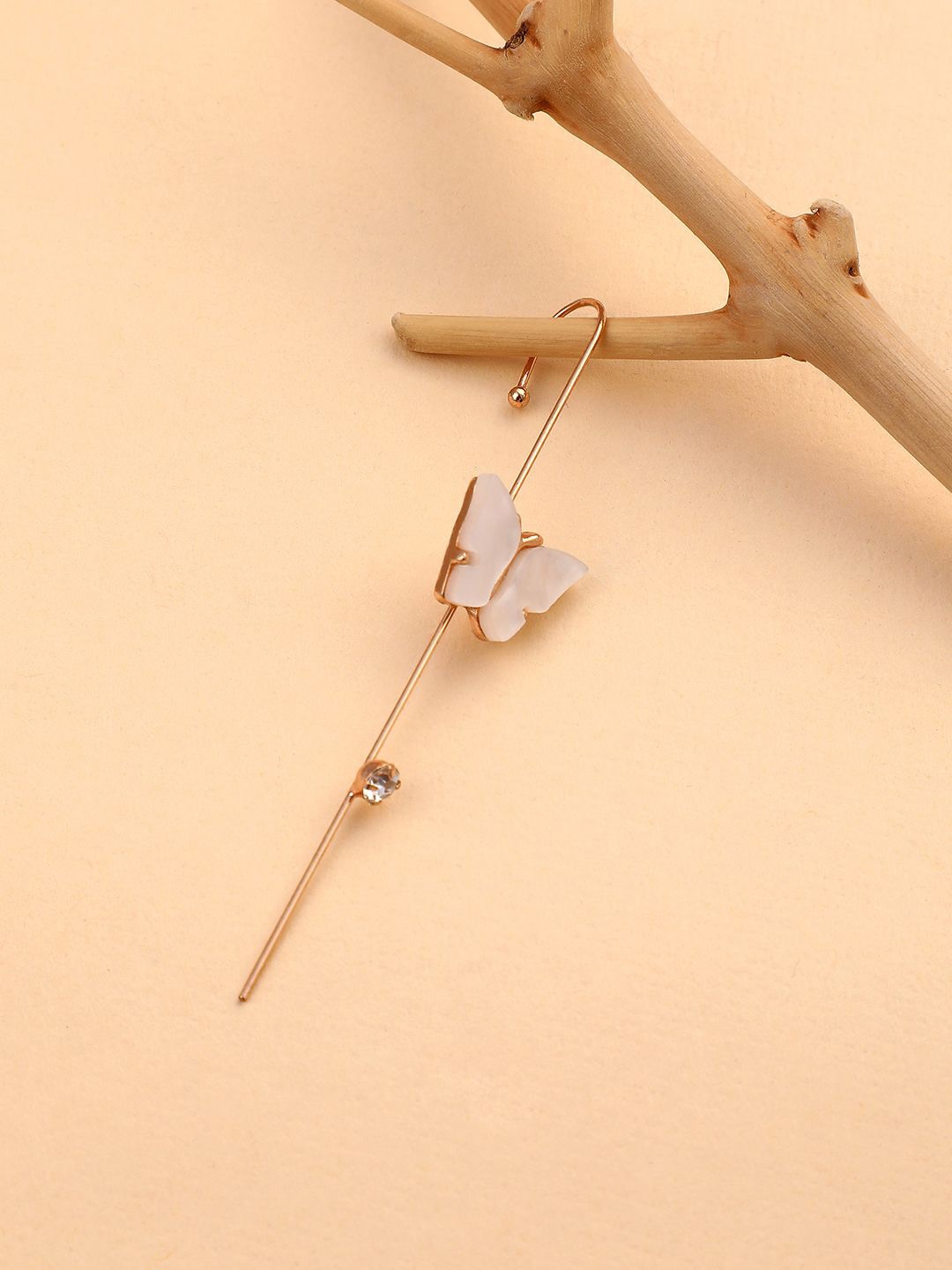 

SOHI Gold Plated Artificial Stones Ear Cuff Earrings