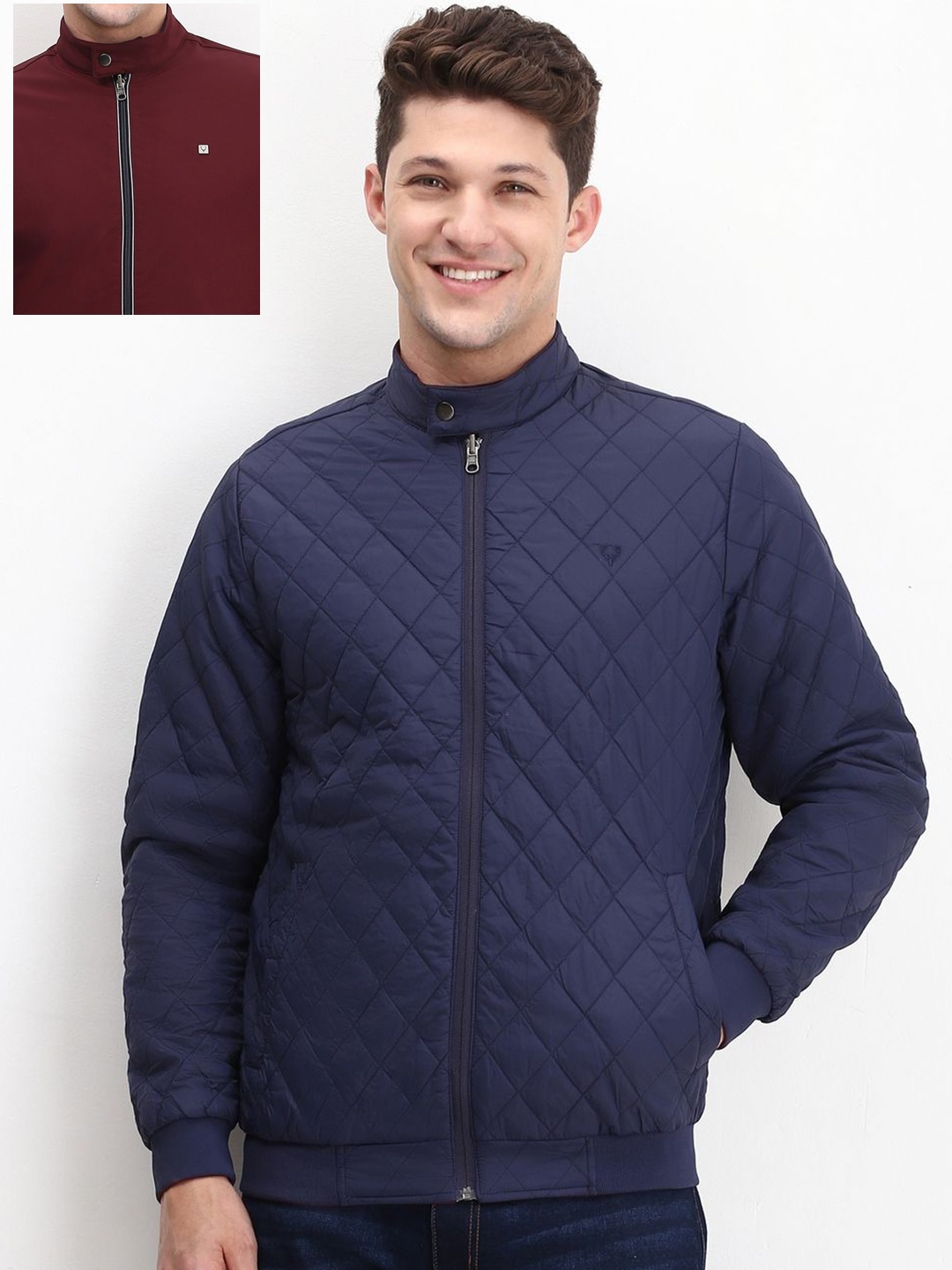 

Allen Solly Men Pack Of 2 Reversible Open Front Jacket, Maroon