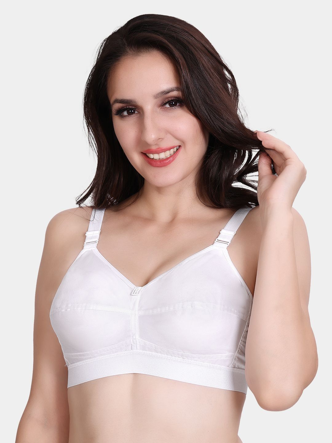 

Trylo Riza Cottonfit Pure Cotton Non-Padded Non-Wired Full Coverage Bra, White