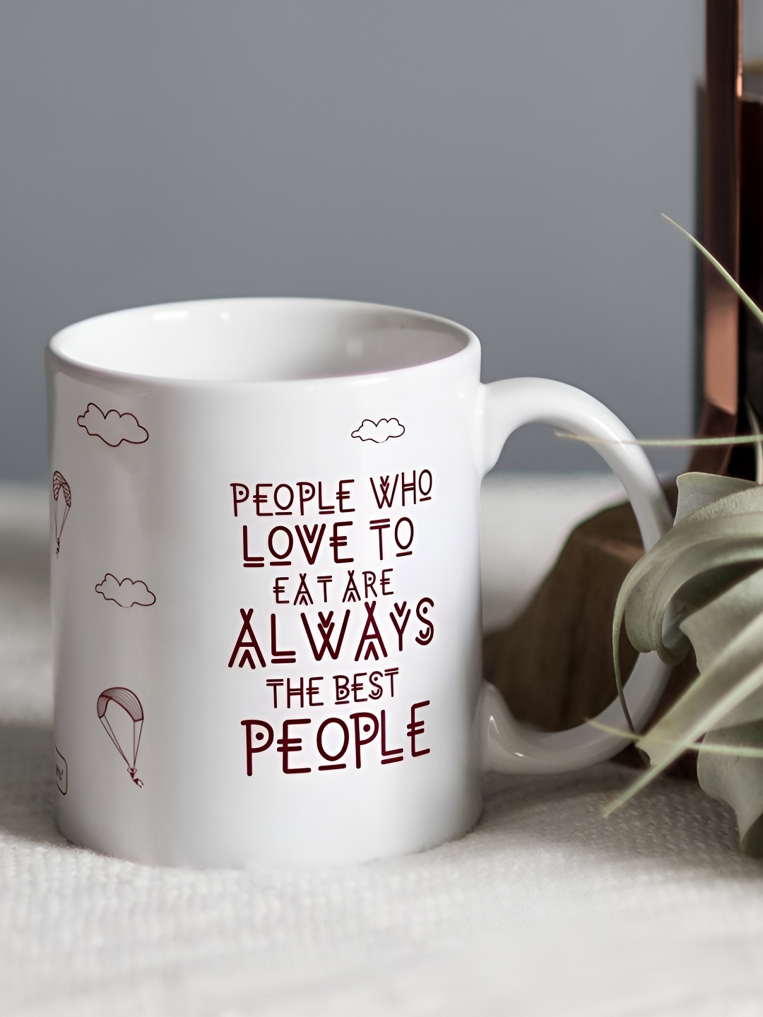 

Indigifts White & Brown Text or Slogans Printed Ceramic Matte Mug 330ml