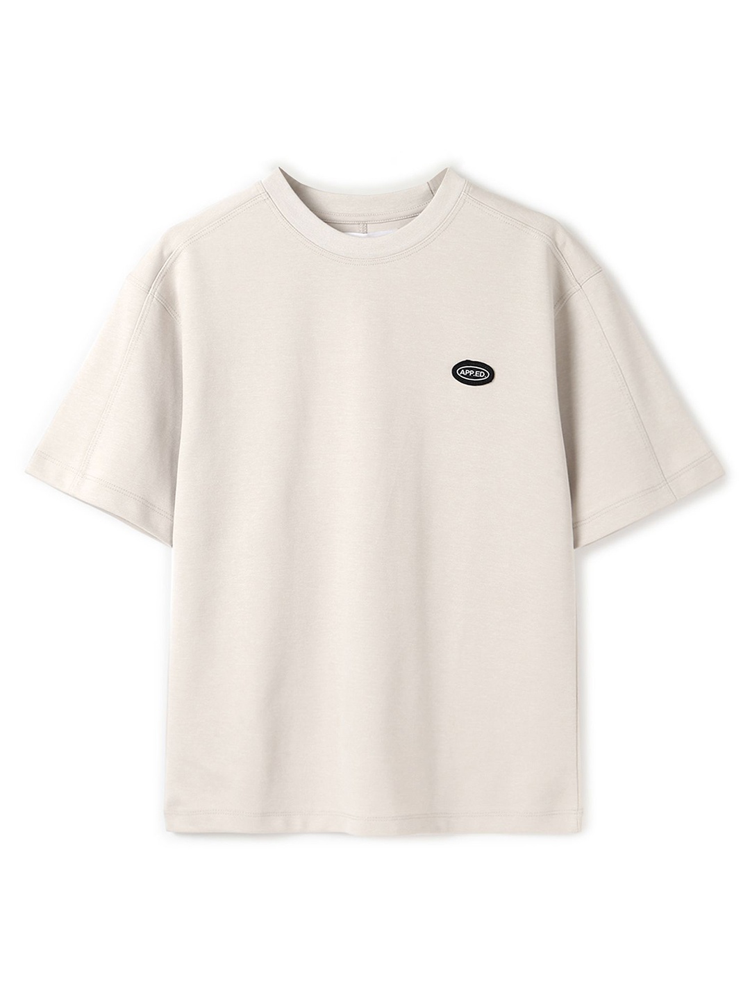 

Alan Jones Boys Solid Round Neck Cotton Relaxed Fit T-shirt, Off white