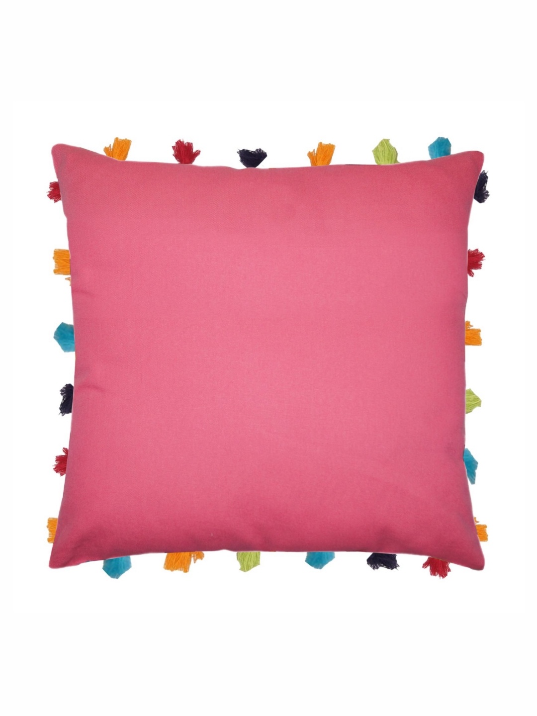 

Lushomes Pink & Yellow Cotton Square Cushion Covers