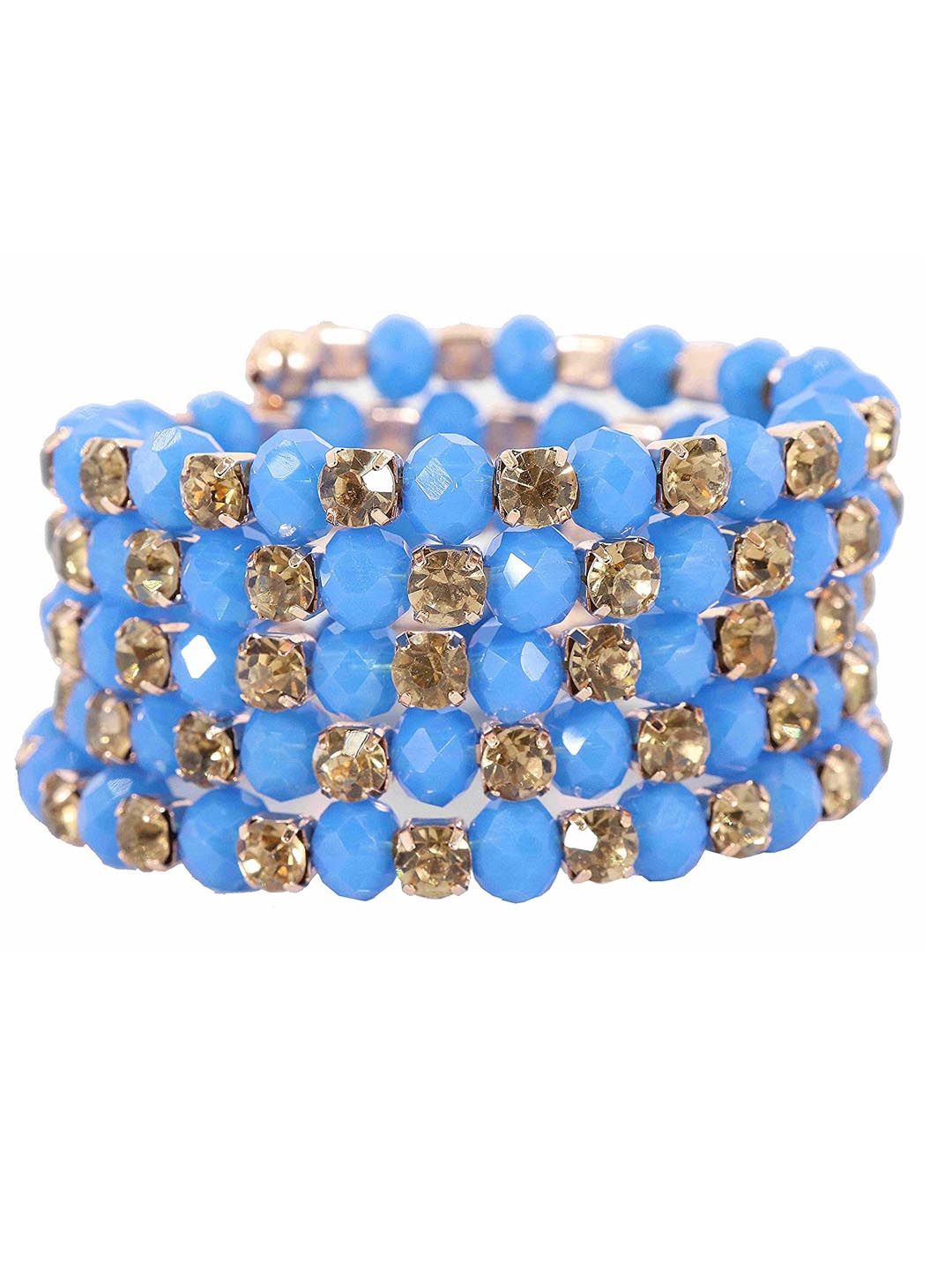 

ZULKA Women Handcrafted Bangle-Style Bracelet, Blue