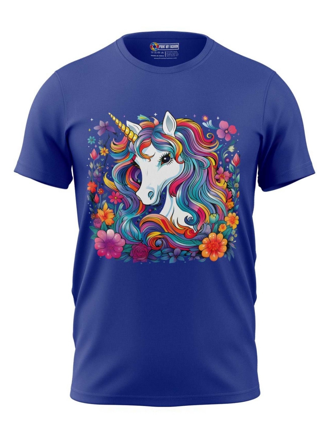 

Print My Fashion Boys Graphic Printed Round Neck Cotton T-shirt, Blue