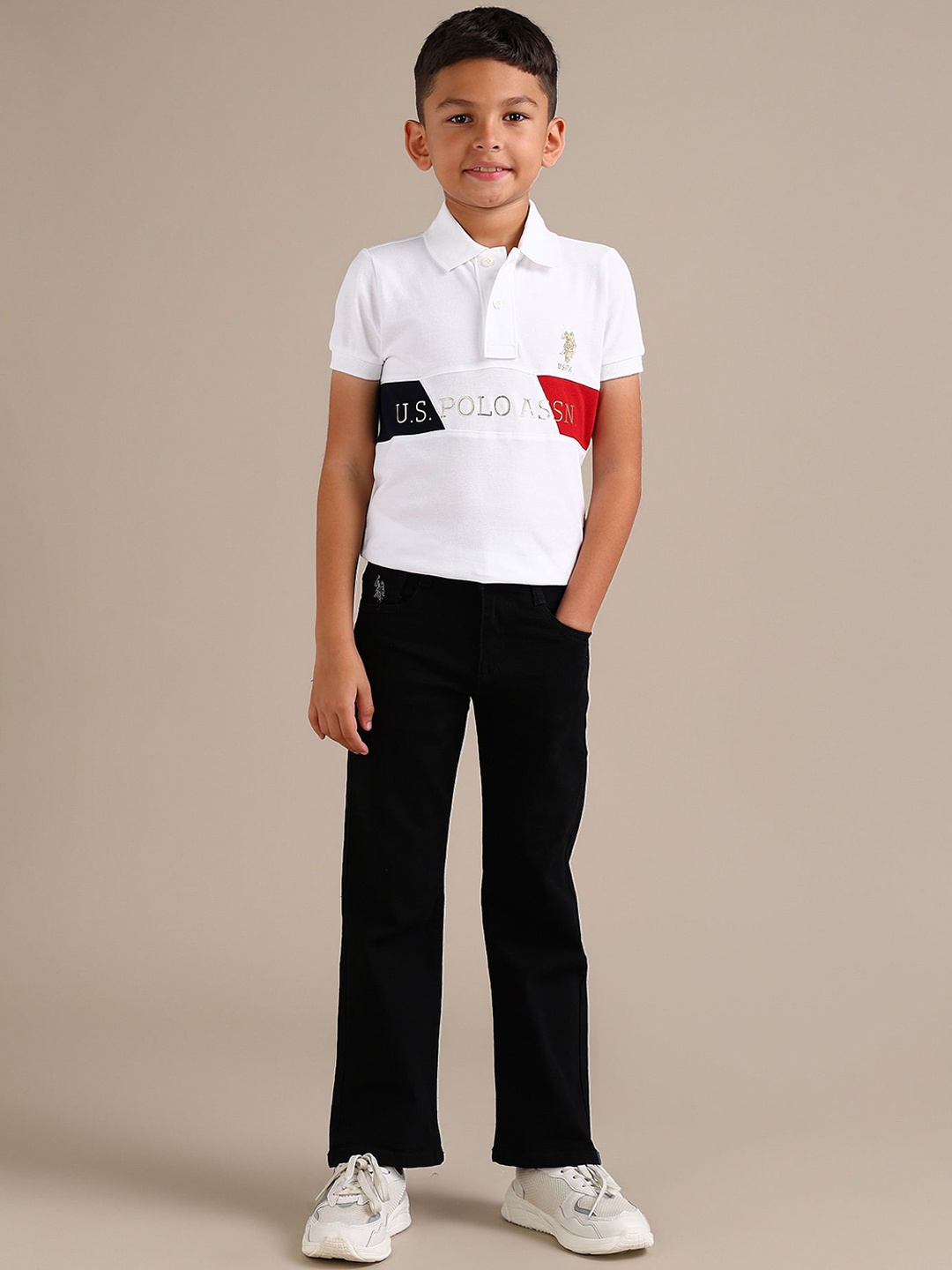 

U.S. Polo Assn. Kids Boys Bootcut Cotton Jeans, Black