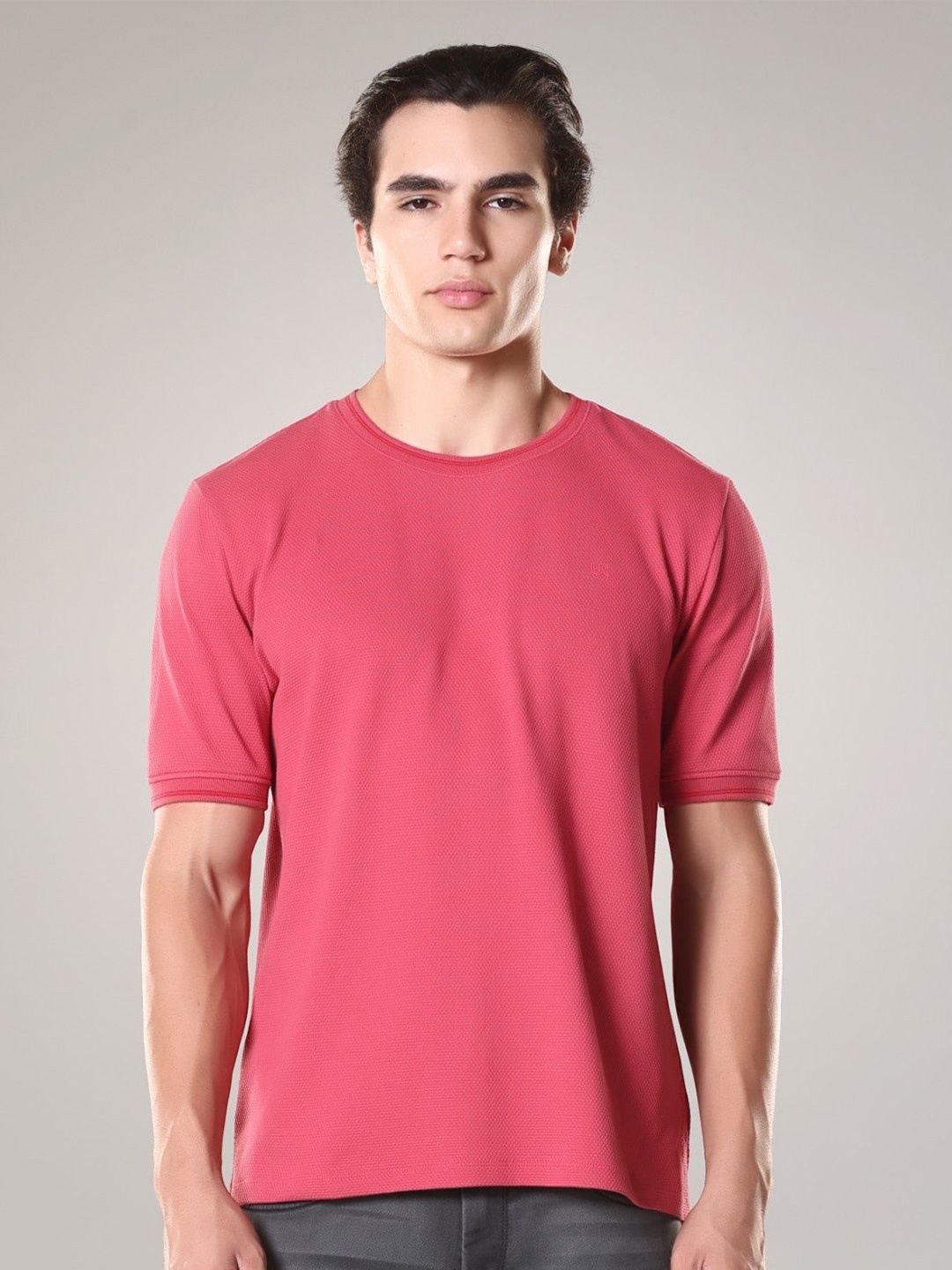 

TURMS Anti-Odor Ice Cool Tech UV Protectant Crew Neck T-shirt, Pink