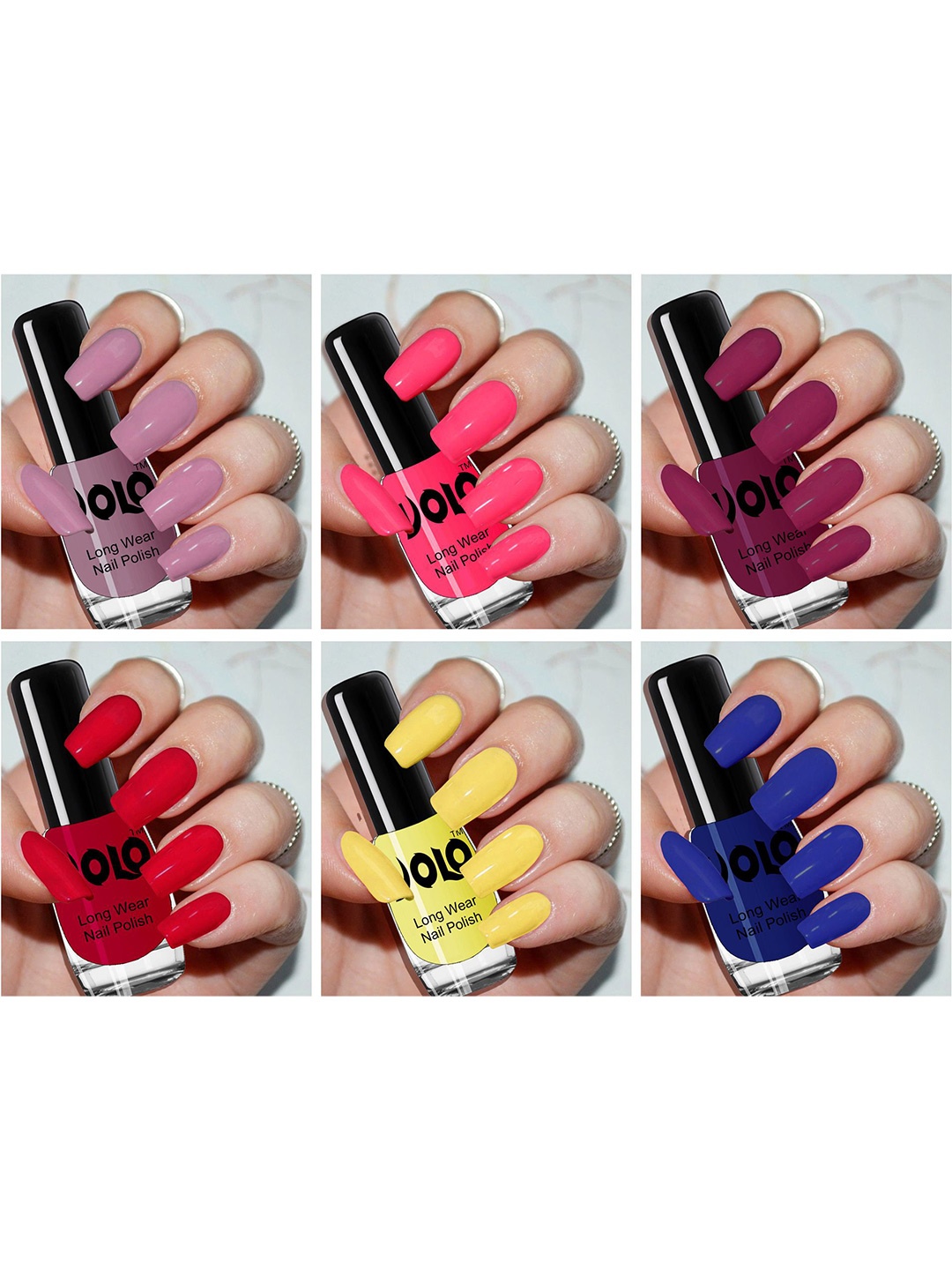 

VOLO Set Of 6 Long Wear Nail Polish- 5ml Each- Shade VT-078, Multi