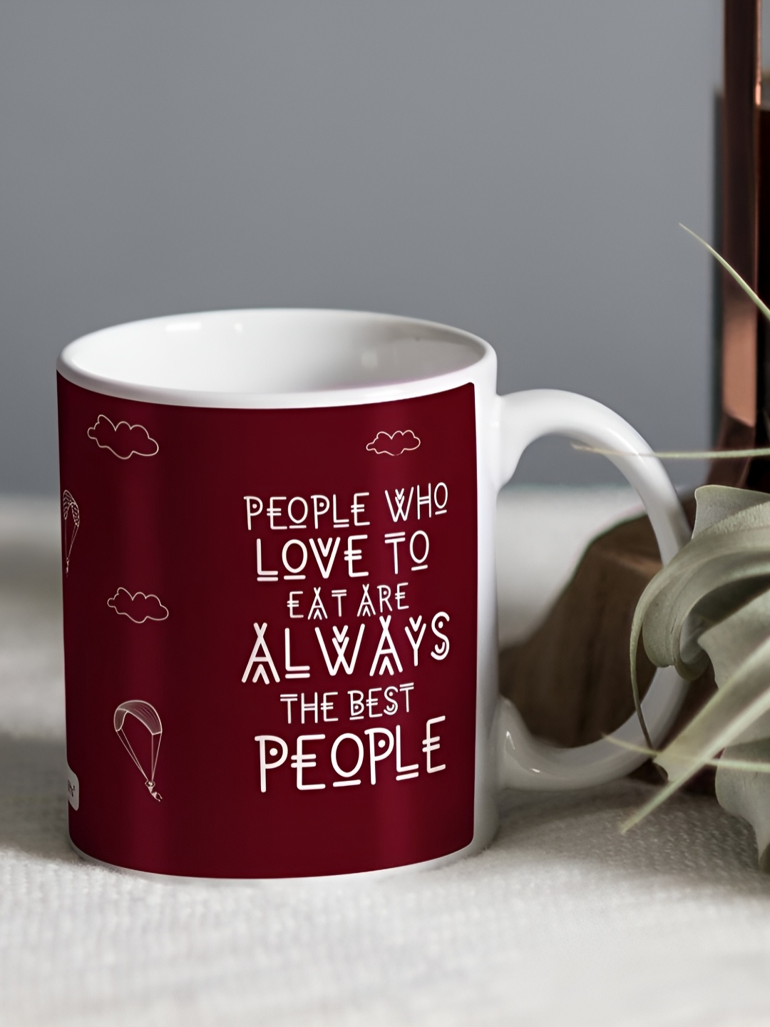 

Indigifts Maroon & White Text or Slogans Printed Ceramic Matte Mug 330ml