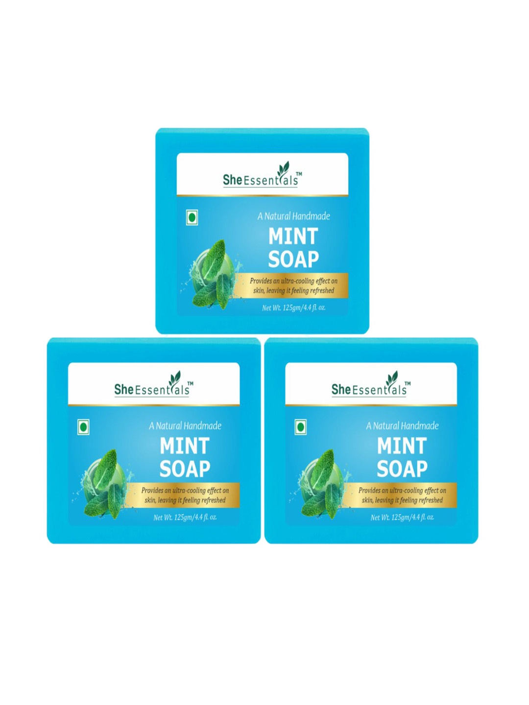 

She Essentials Set Of 3 Natural Lemongrass Anti-Bacterial Soap- 125 g, Transparent