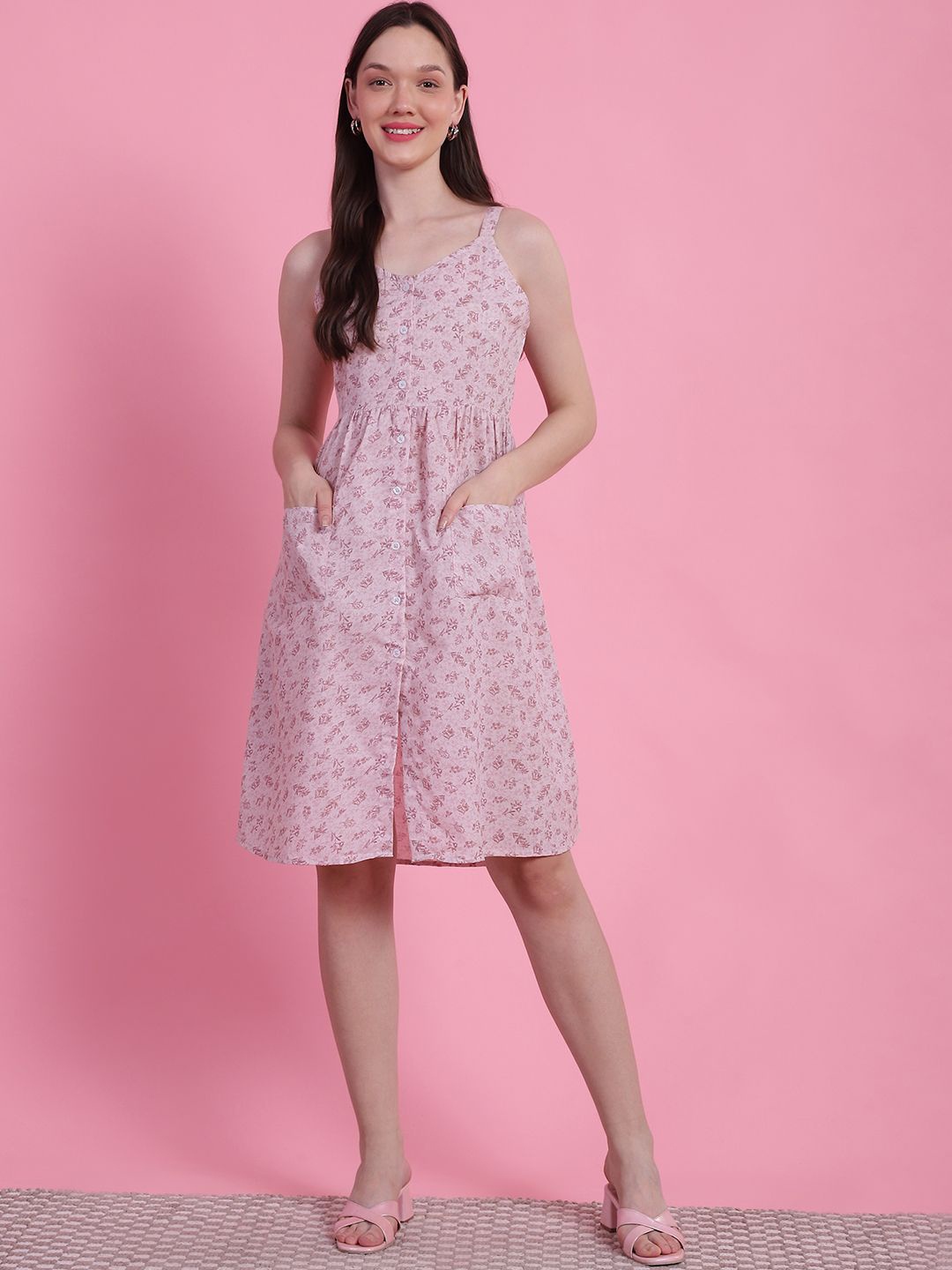 

DressBerry Women Floral Print Fit & Flare Dress, Pink