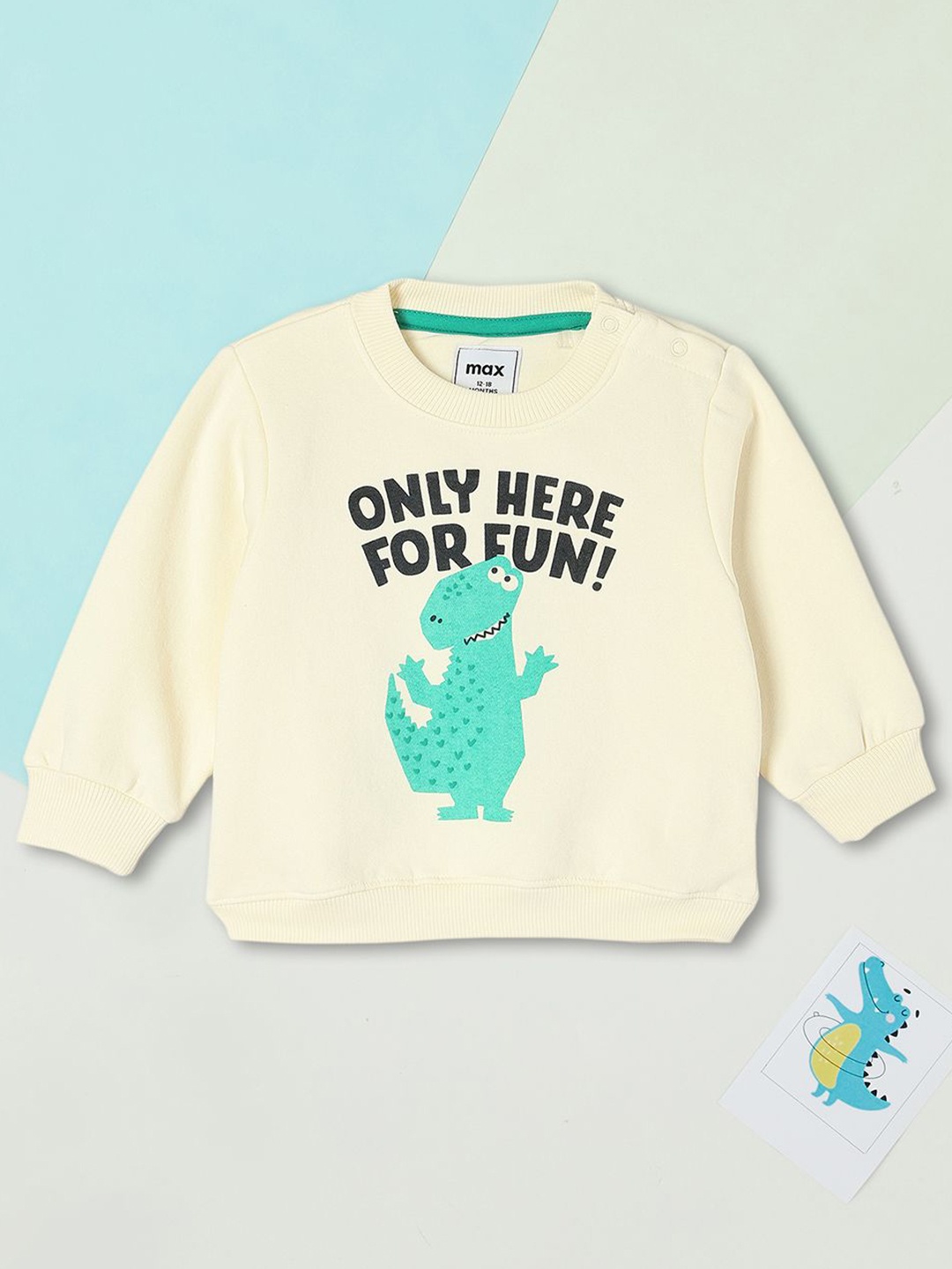

max Boys Printed Sweatshirt, Off white