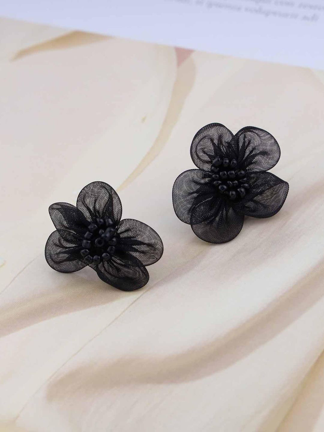 

Krelin Lace Flower Design Studs, Black