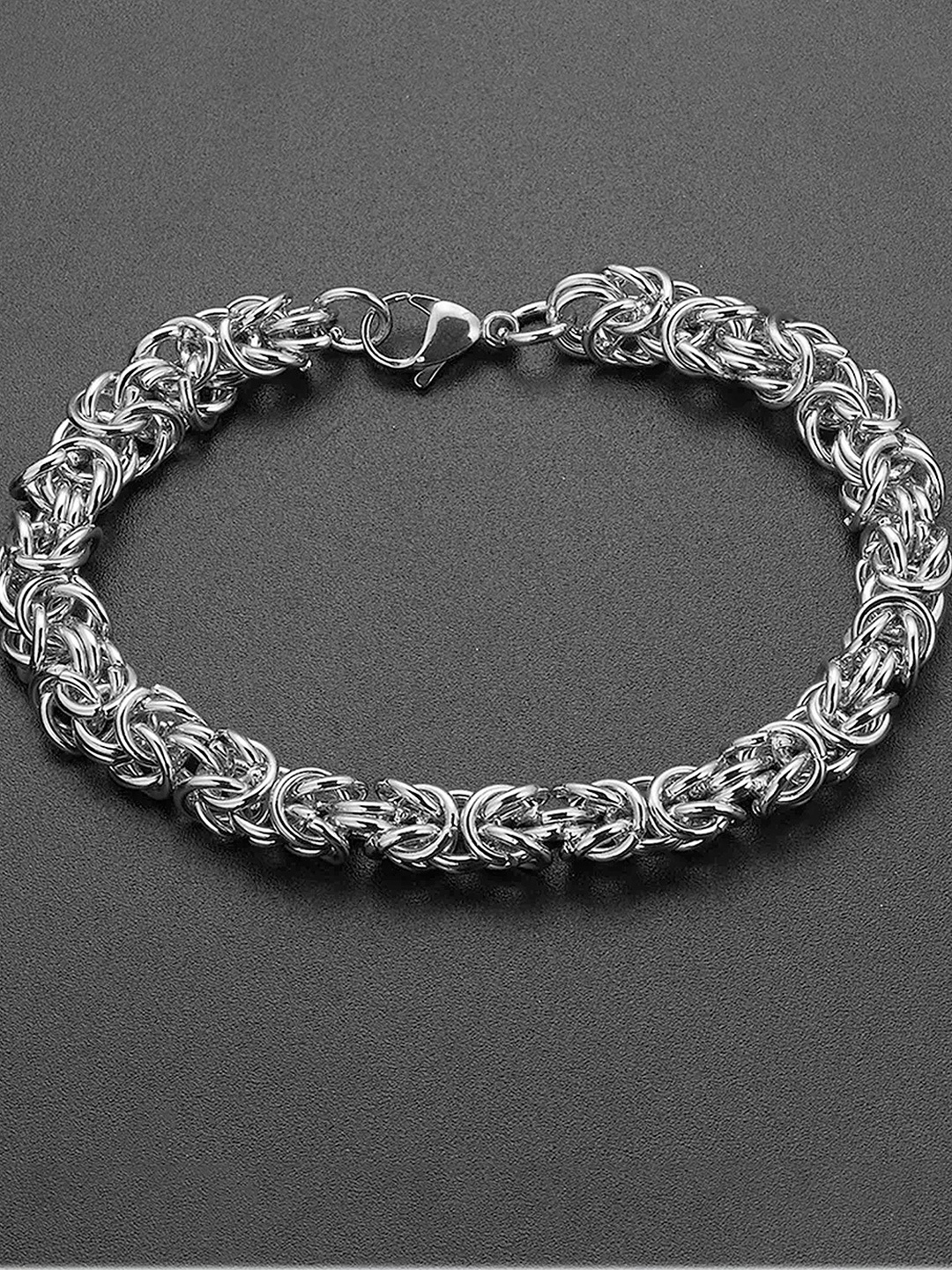 

Lila Men Stainless Steel Link Bracelet, Silver