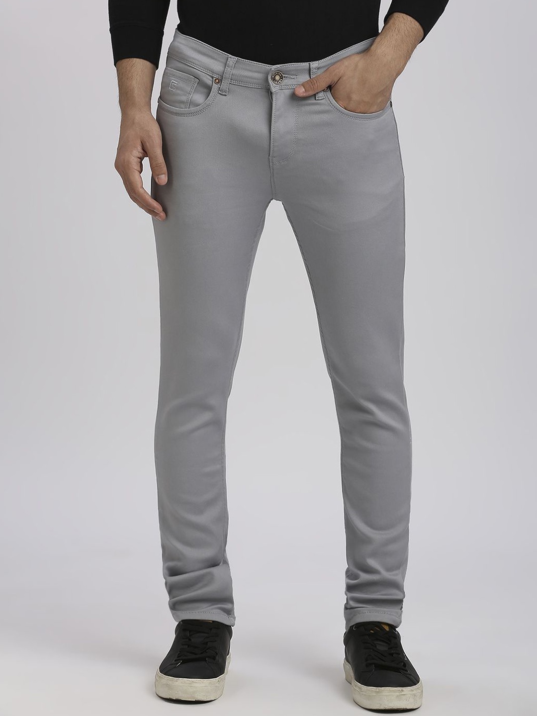 

ROCKING SWAMY Men Relaxed Slim Fit Easy Wash Trouser, Grey