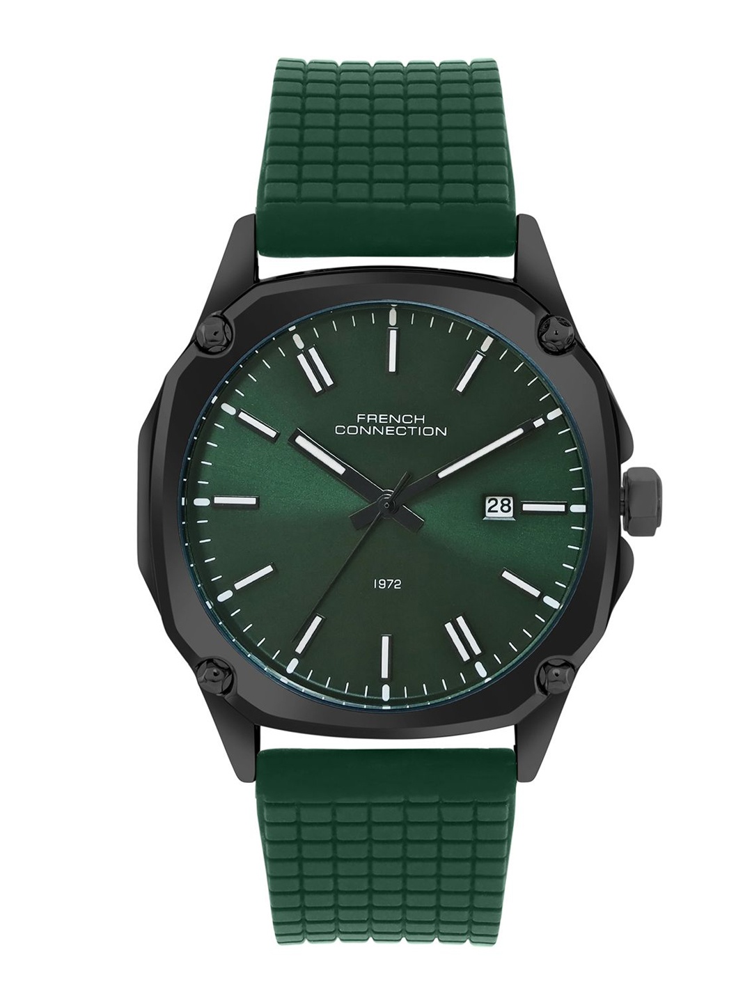 

French Connection Men Dial & Textured Straps Analogue Watch FCH01GR, Green