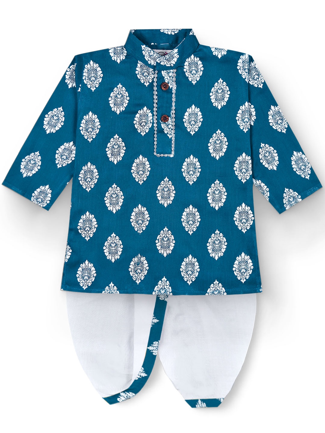 

BAESD Boys Ethnic Motifs Printed Regular Kurta with Dhoti Pants, Blue