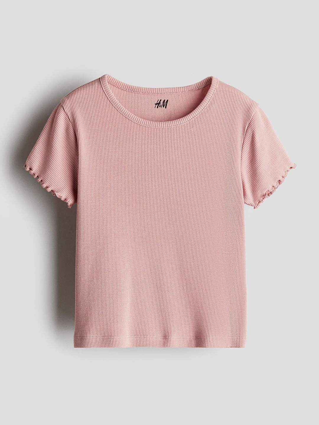 

H&M Infant Girls Ribbed Jersey Top, Pink