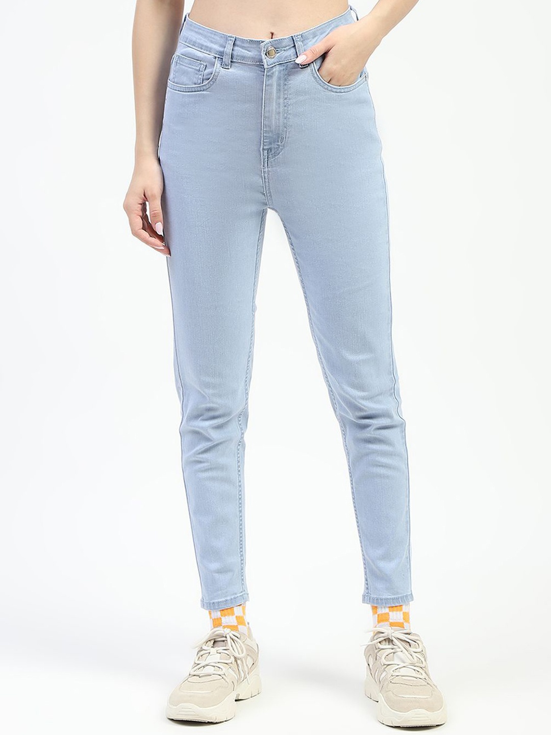 

Madame Women Mid-Rise Skinny Fit Jeans, Blue