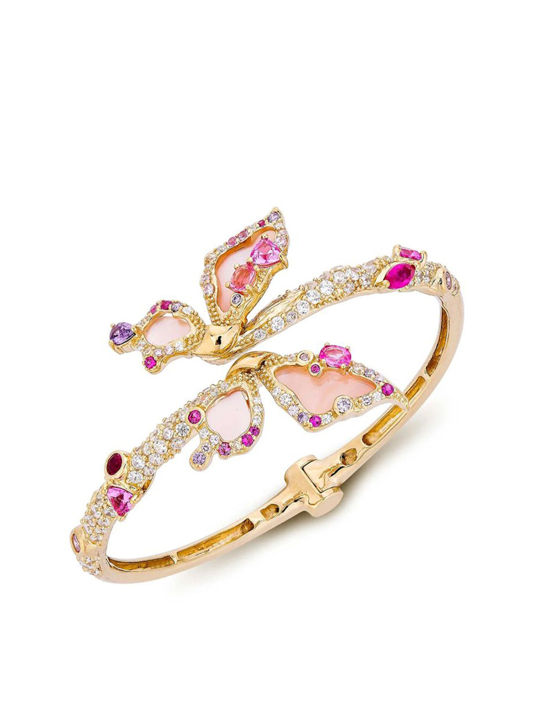 

MISS JO Gold-Plated 92.5 Sterling Silver Cubic Zirconia Butterfly Cuff Bracelet