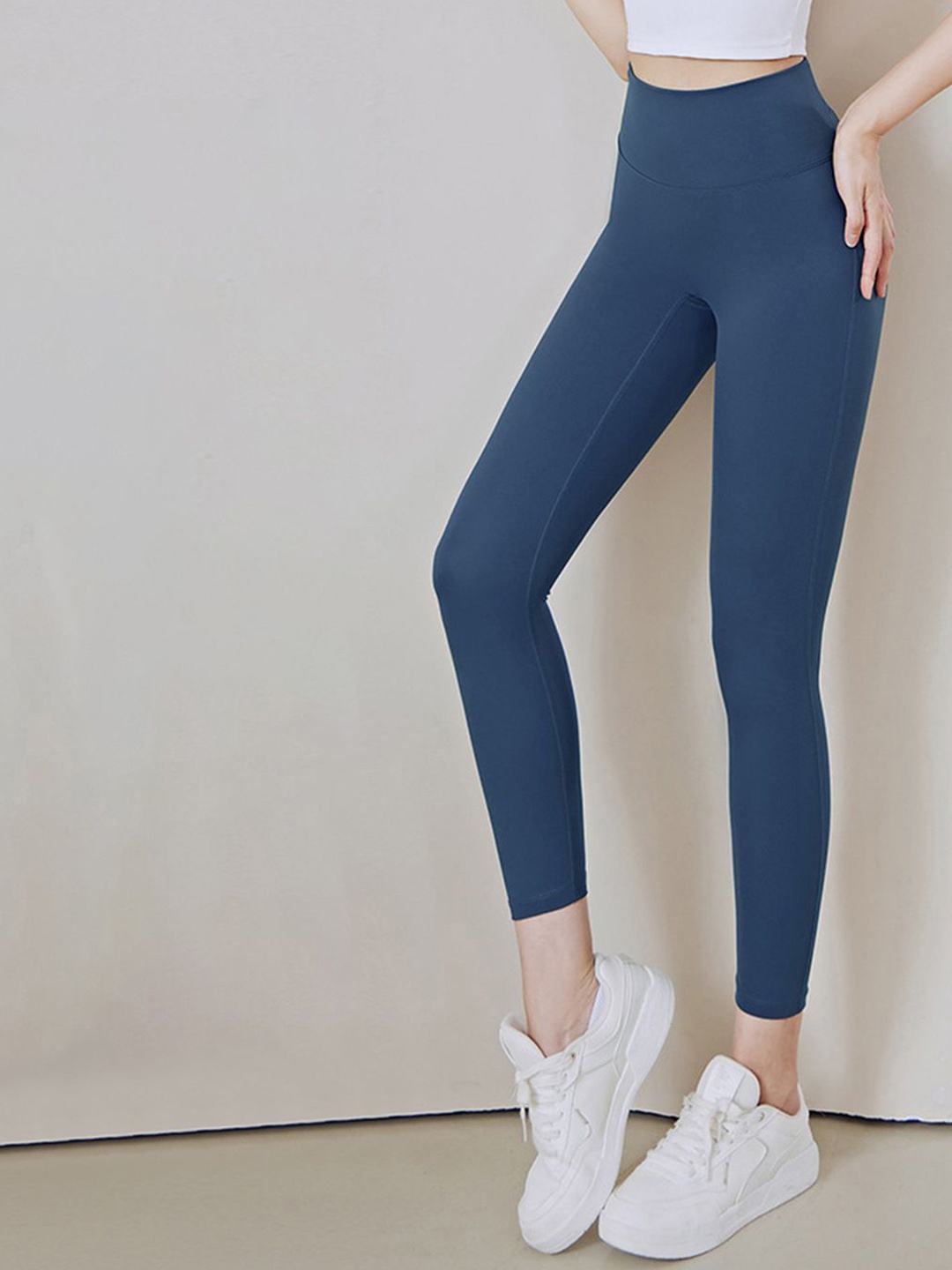 

StyleCast Women Mid-Rise Ankle-Length Yoga Tights, Navy blue