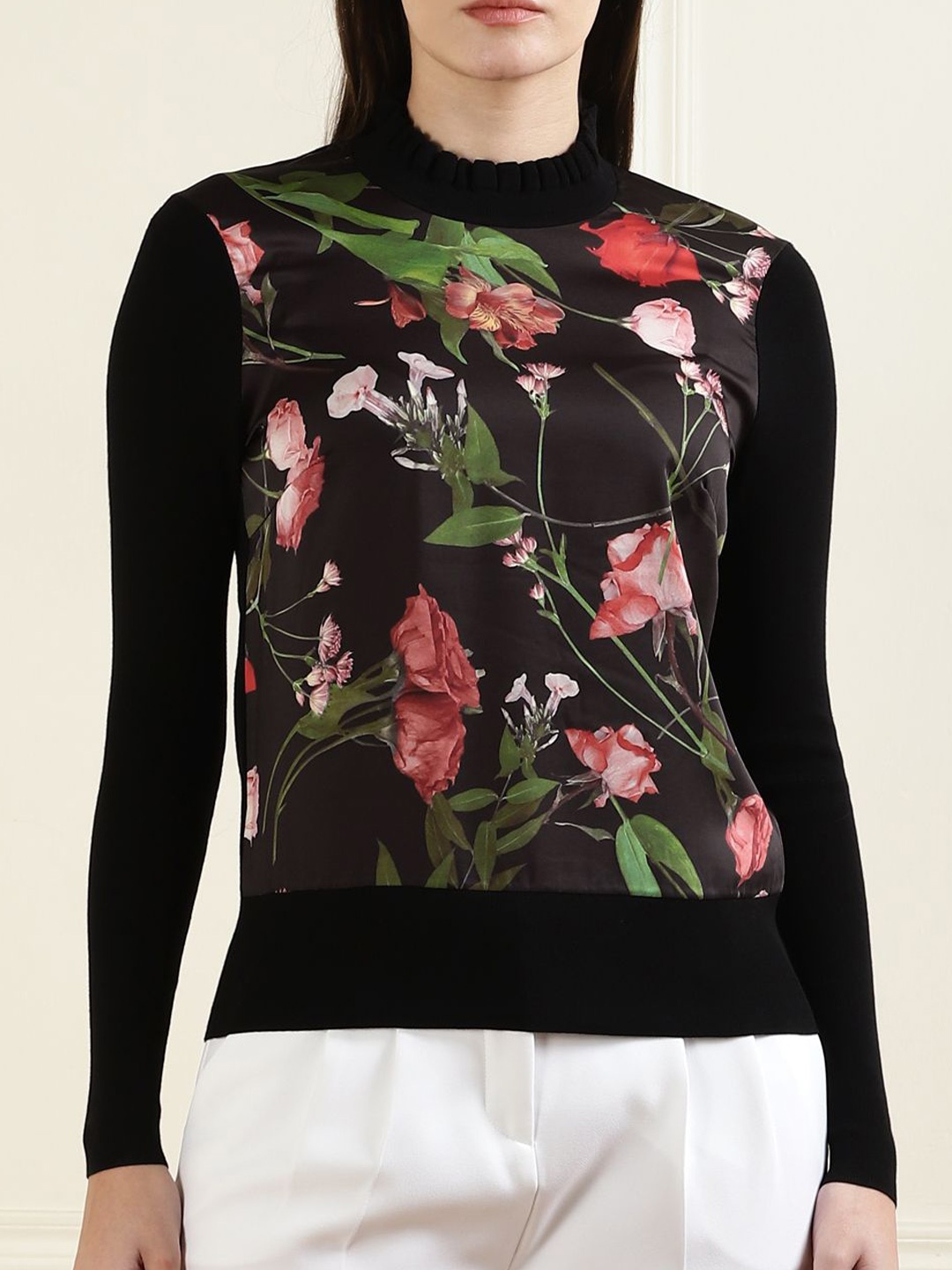 

Ted Baker Women Floral Printed Pullover, Black