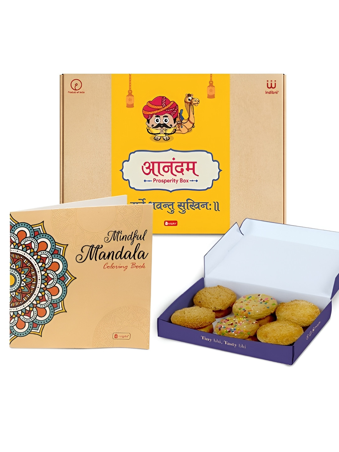 

Indigifts Cookies & Coloring Book Combo Set- 100g, Brown