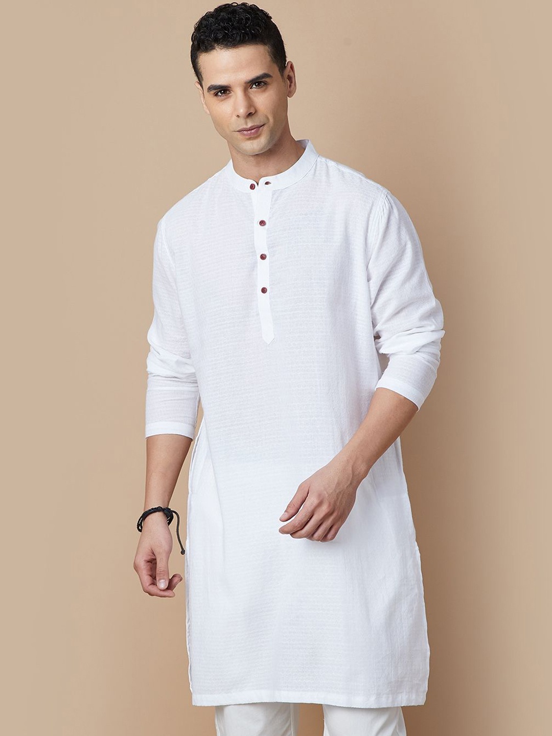 

Melange by Lifestyle Thread Work Cotton Straight Kurta, White