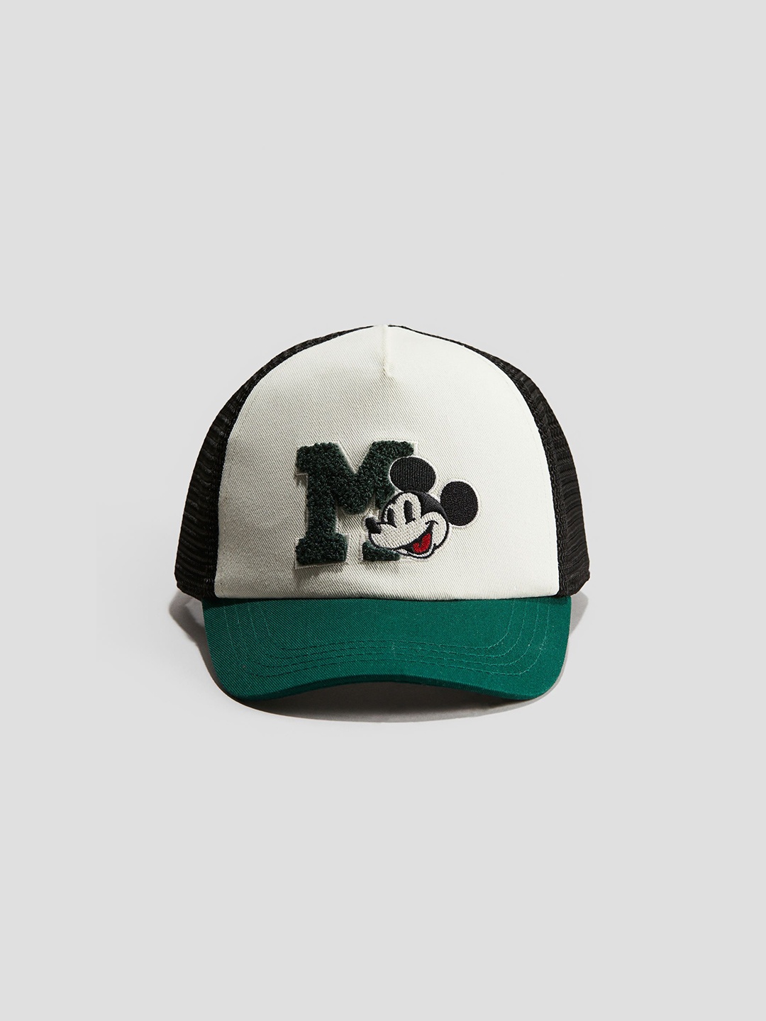 

H&M Boys Pure Cotton Motif-Detail Trucker Cap, White
