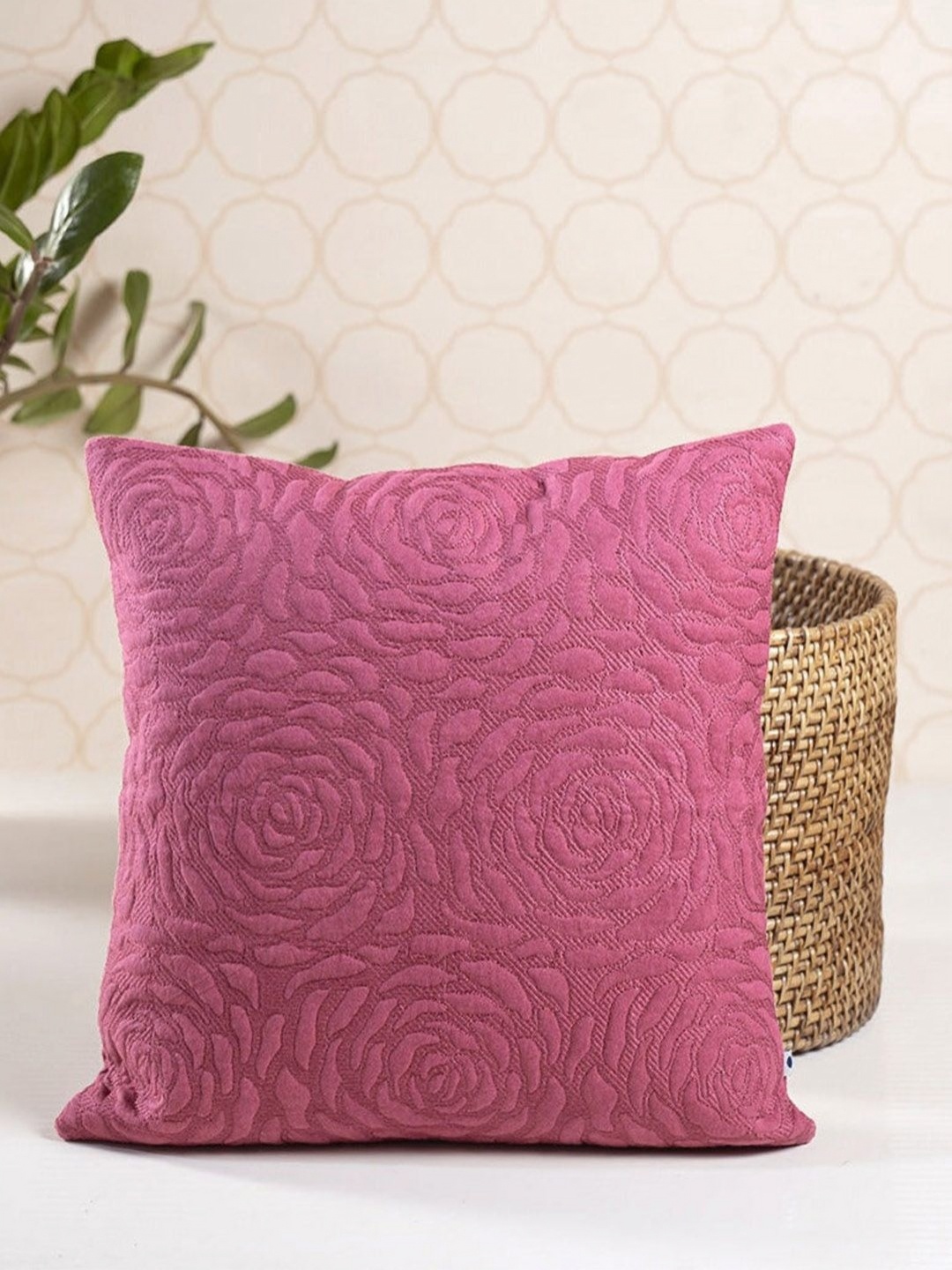 

ONSETHOMES Pink Floral Pure Cotton Square Cushion Covers