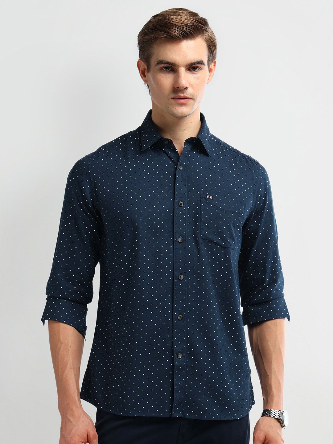 

Arrow Sport Men Slim Fit Opaque Printed Casual Shirt, Blue