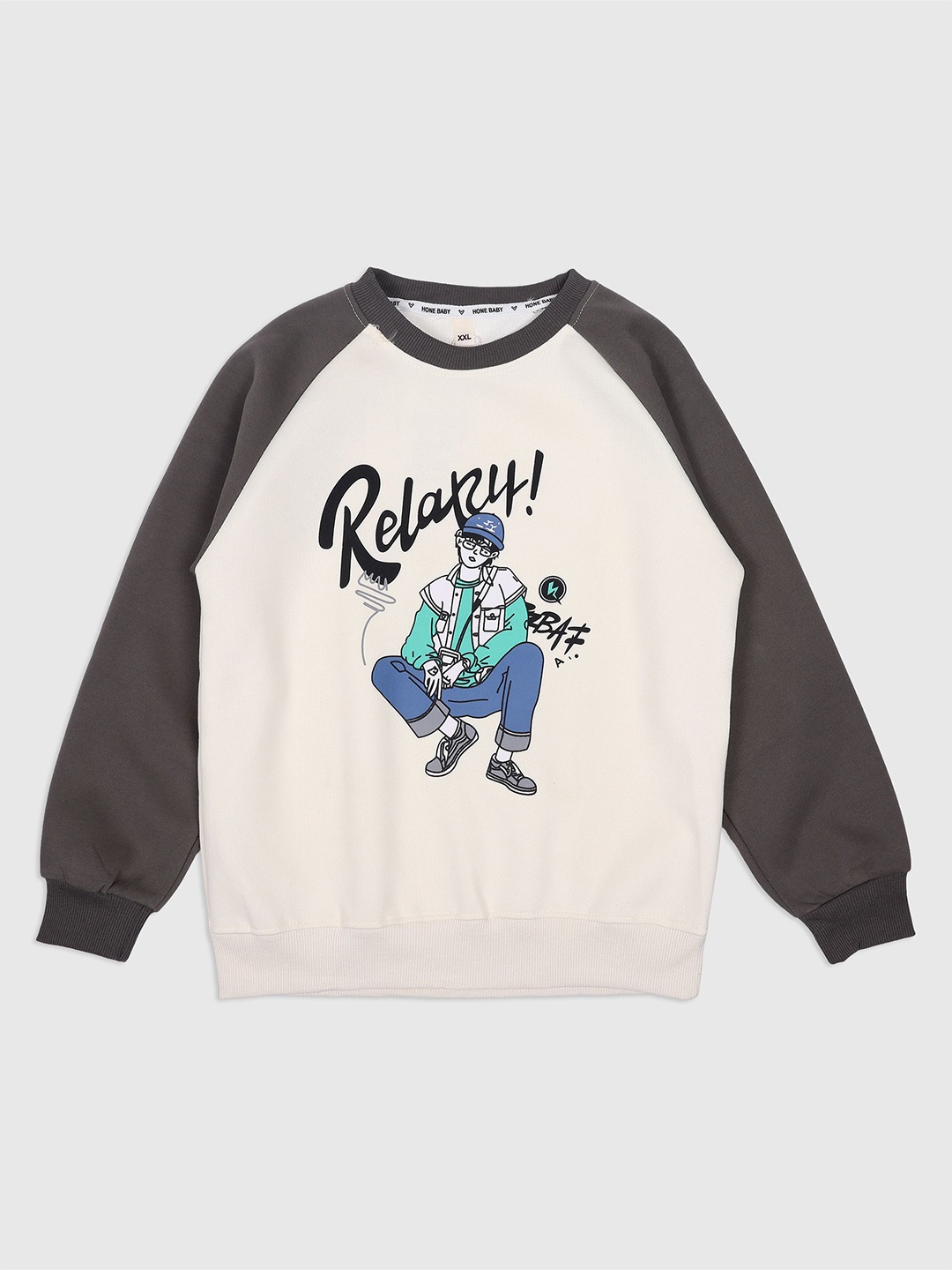 

CHUNMUN Boys Round Neck Sweatshirt, Coffee brown