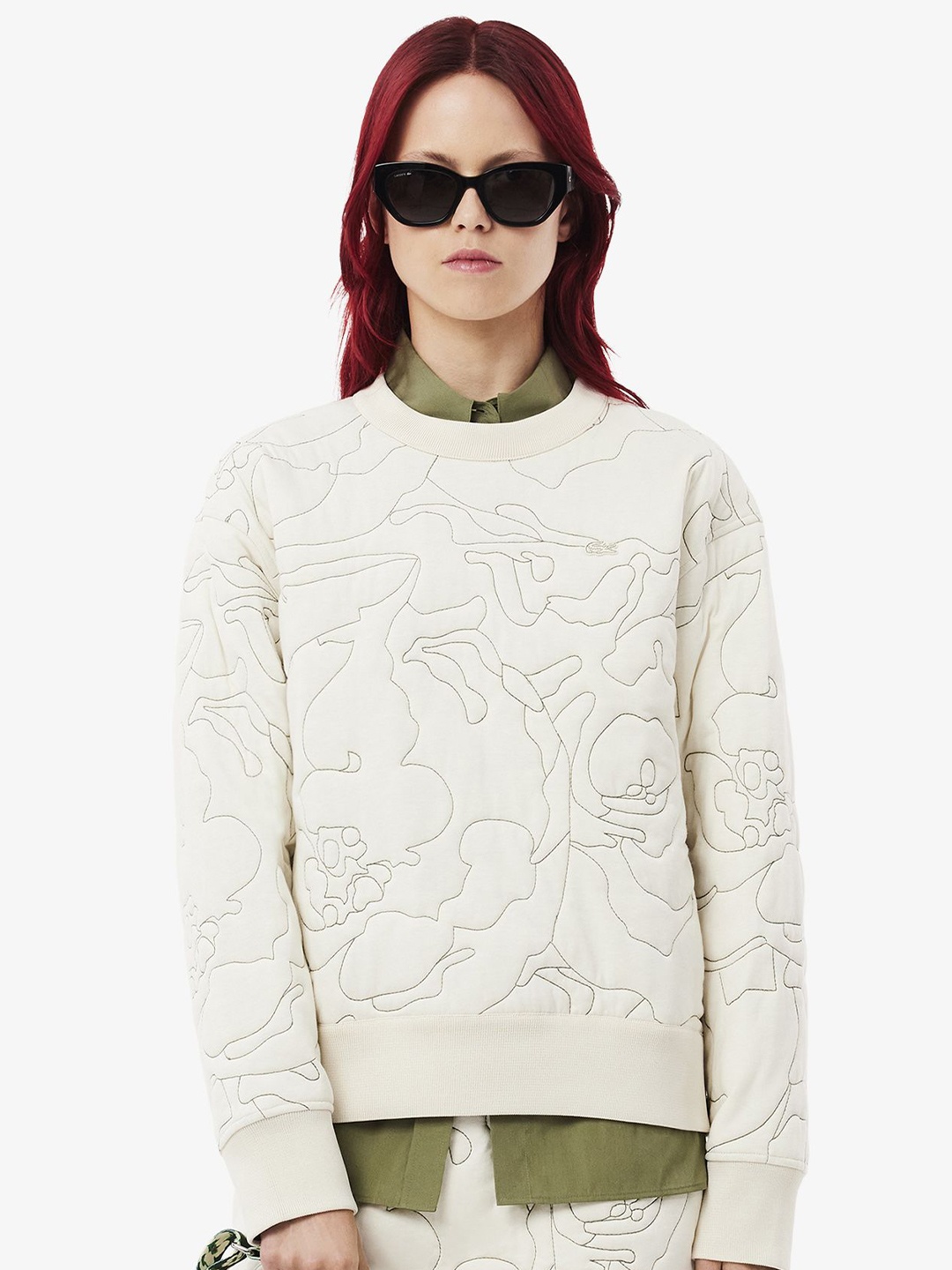 

Lacoste Women Reversible Oversized Pure Cotton Sweatshirt, Cream