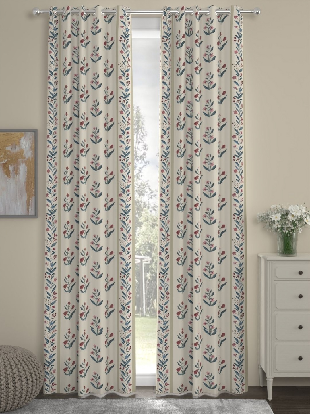 

ROSARA HOME Unisex Beige Curtains and Sheers