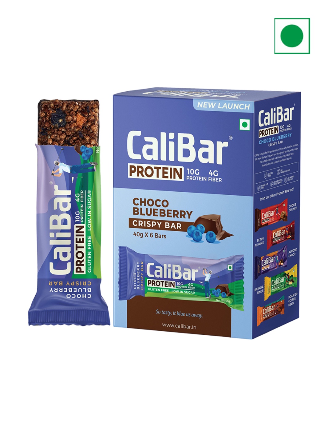 

CaliBar Pack Of 6 10g Protein Bar -240g, Blue