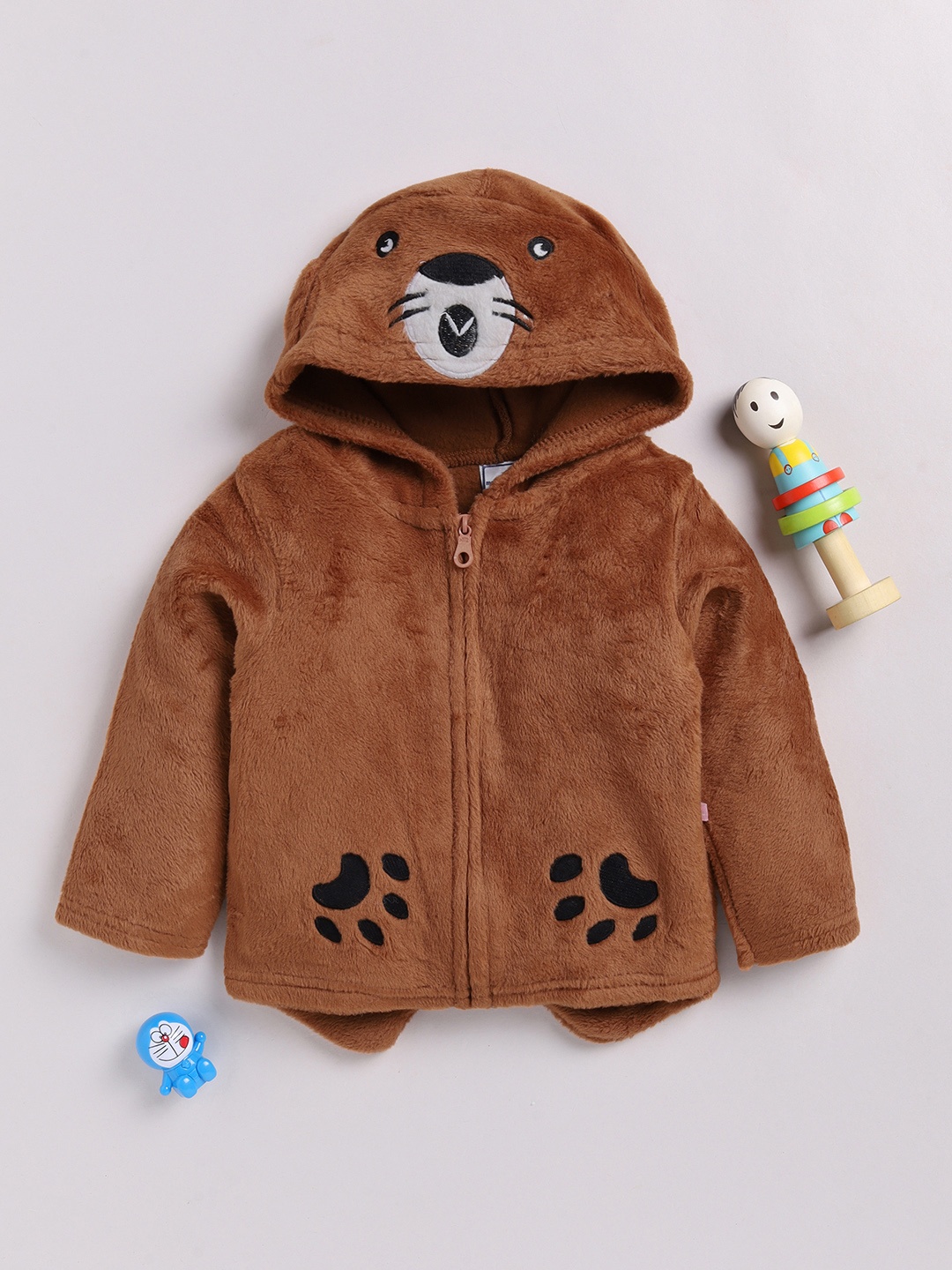 

Moms Love Infant Boys Embroidered Hooded Sweatshirt, Brown