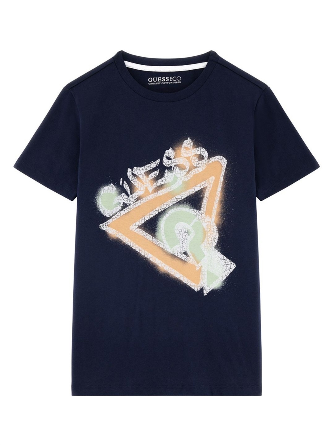 

GUESS kids Boys Graphic Printed Round Neck Cotton T-shirt, Navy blue
