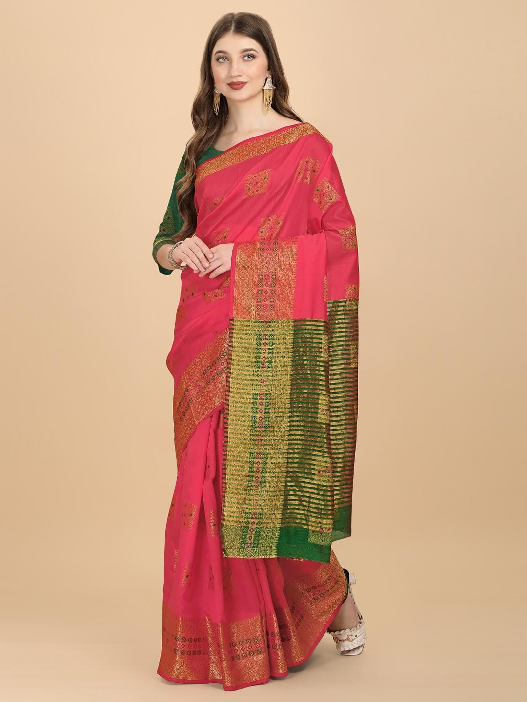 

Areca Designer Ethnic Motifs Zari Banarasi Saree, Peach