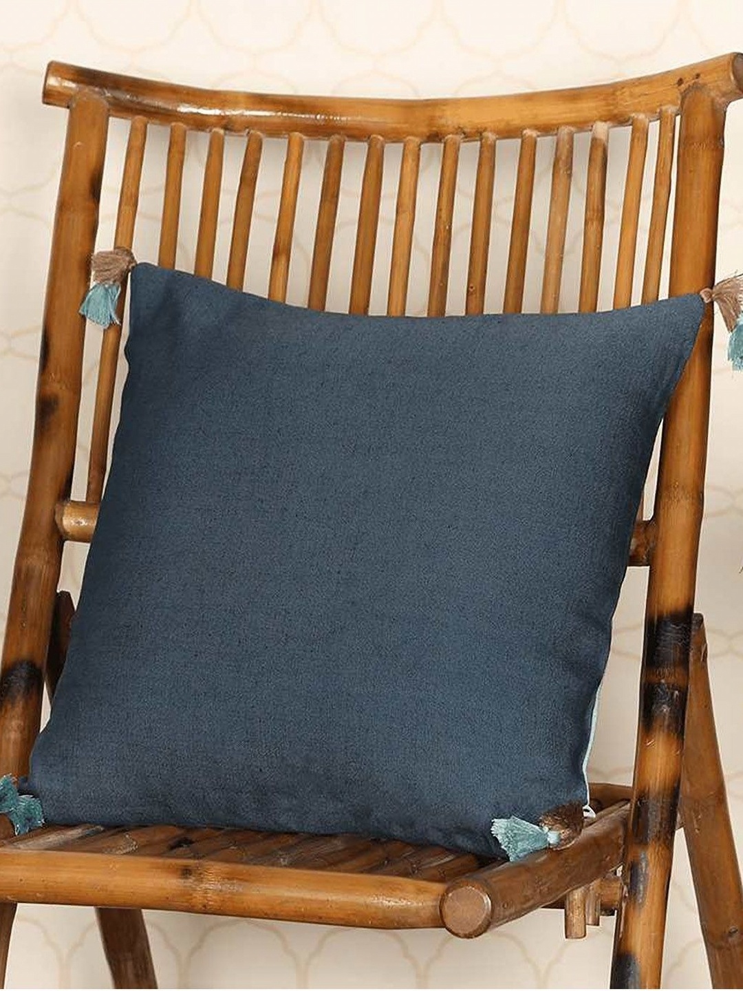 

ONSETHOMES Navy Blue & Green Square Cushion Covers