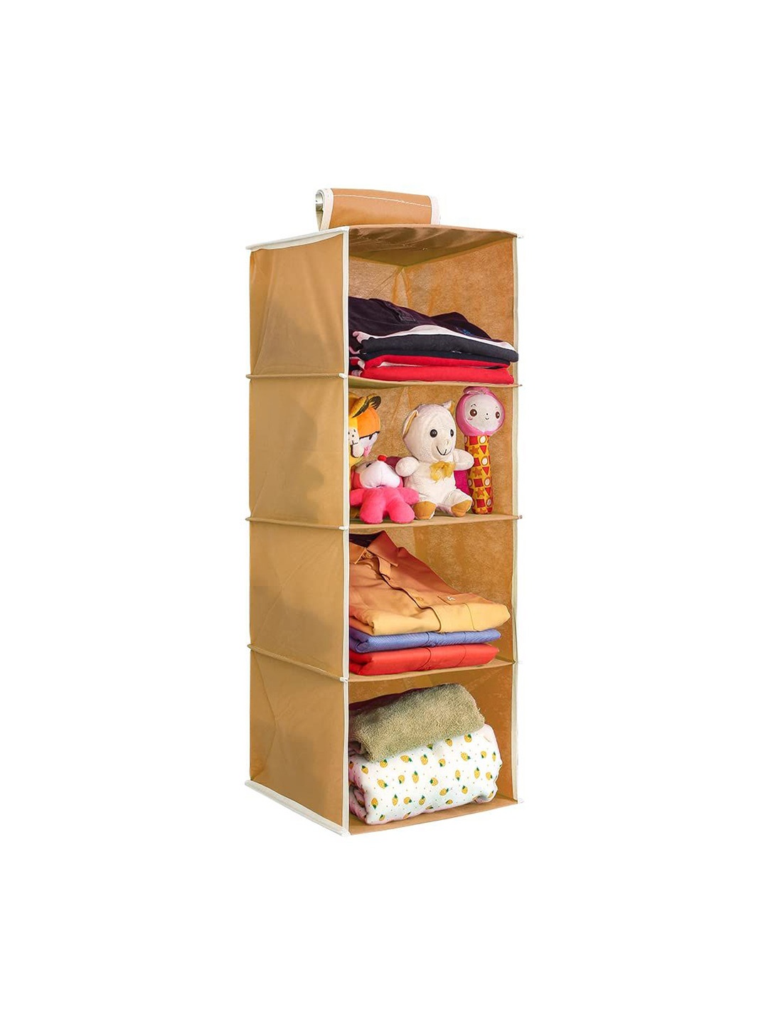 

prettykrafts Beige Reusable Hanging 4 Shelf Multi-Utility Organisers