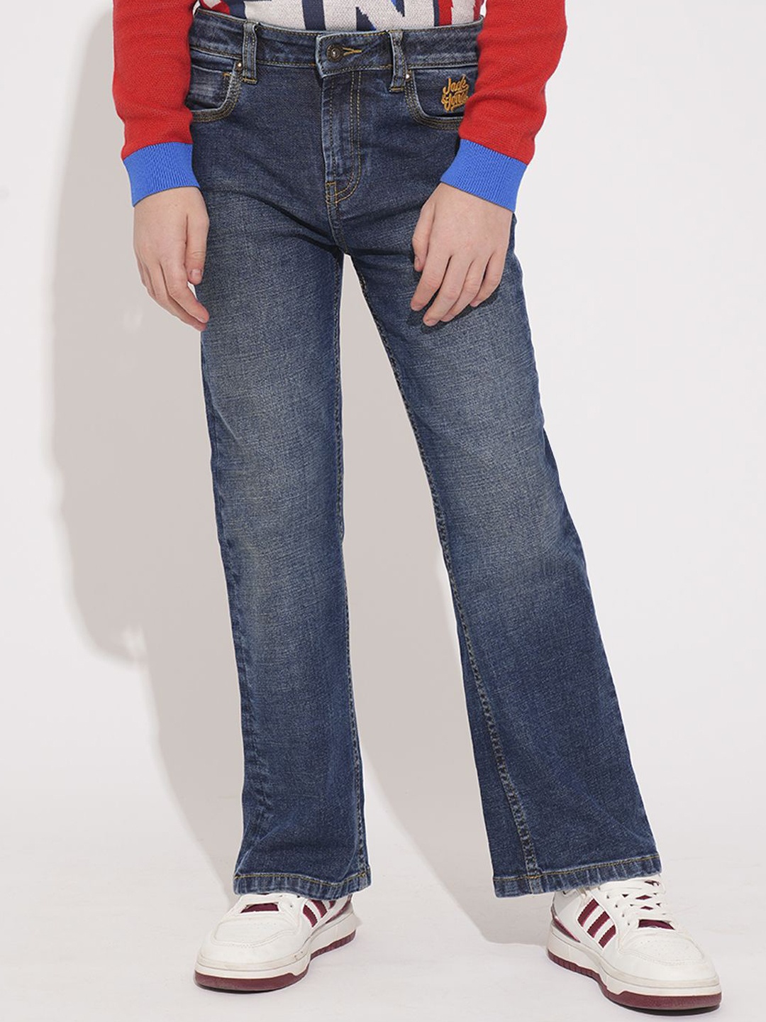 

Jack & Jones Junior Boys Bootcut Light Fade Stretchable Jeans, Blue