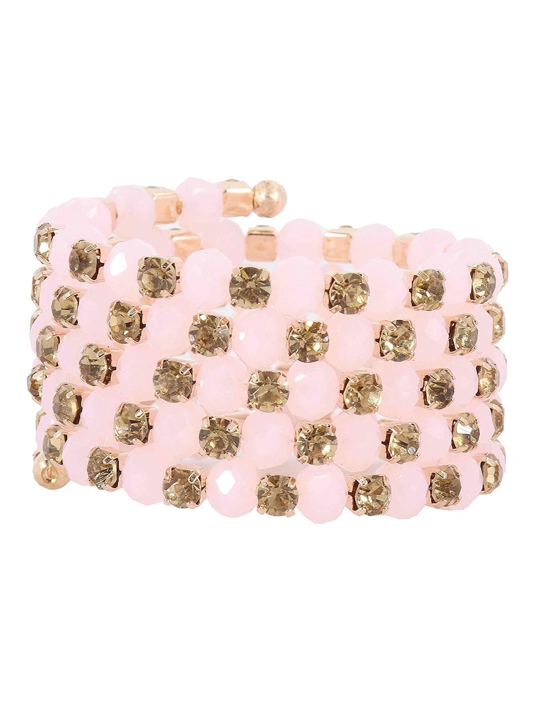 

ZULKA Women Handcrafted Bangle-Style Bracelet, Pink