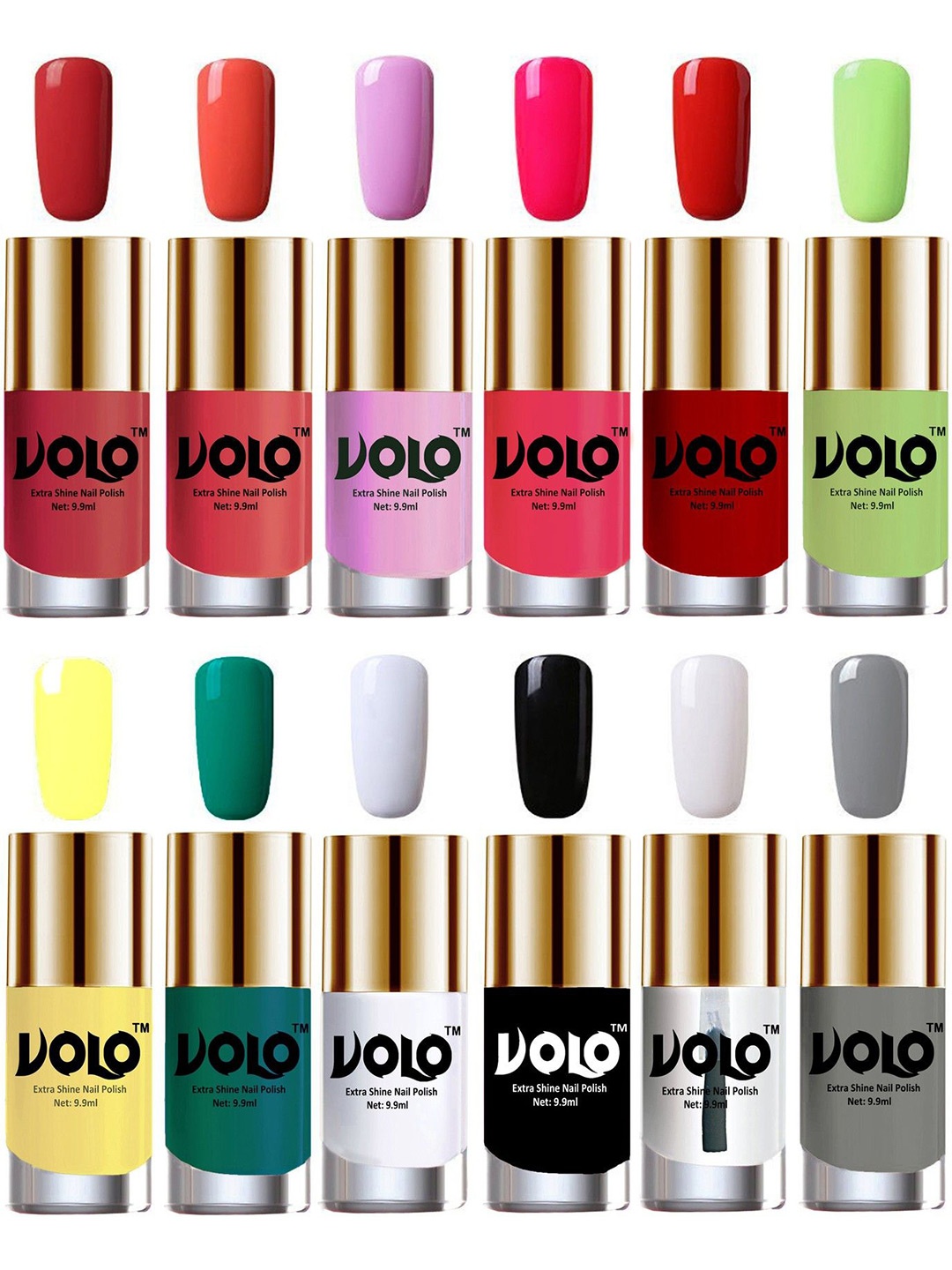 

VOLO Set Of 12 Luxury Super Shine Nail Polish-9.9ml Each- Combo No.271, Peach