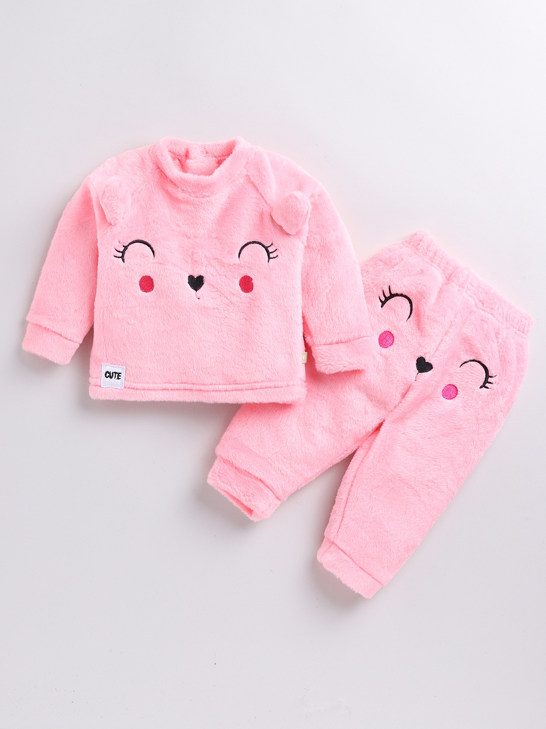 

Moms Love Infant Girls Embroidered Sweatshirt With Joggers, Pink