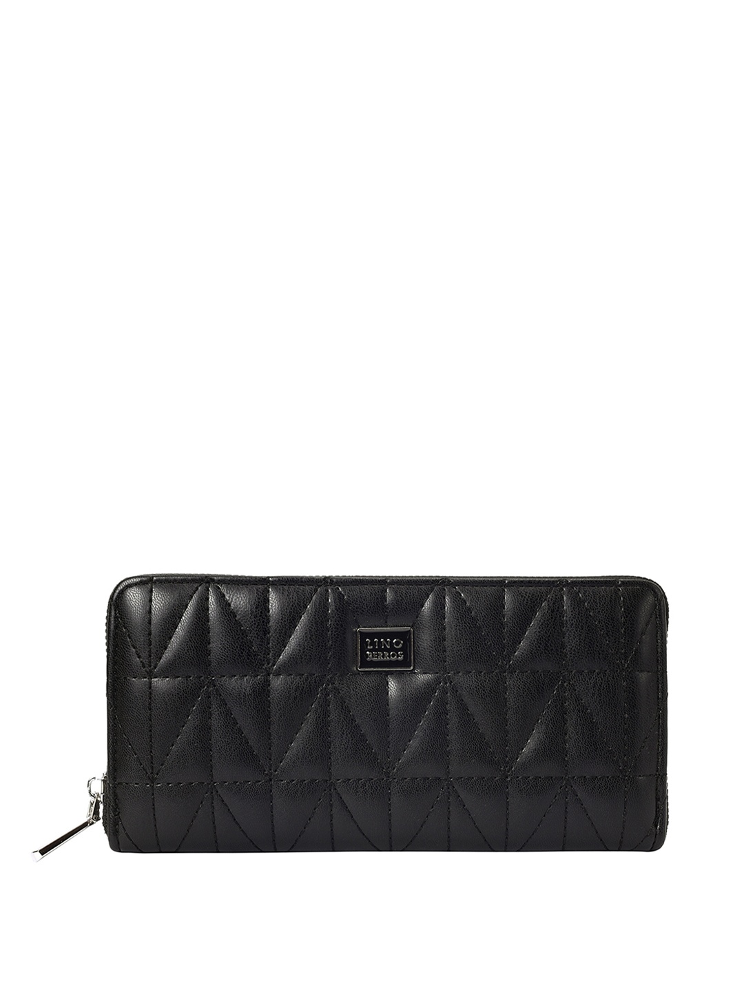 

Lino Perros Women Quilted Zip Around Wallet, Black