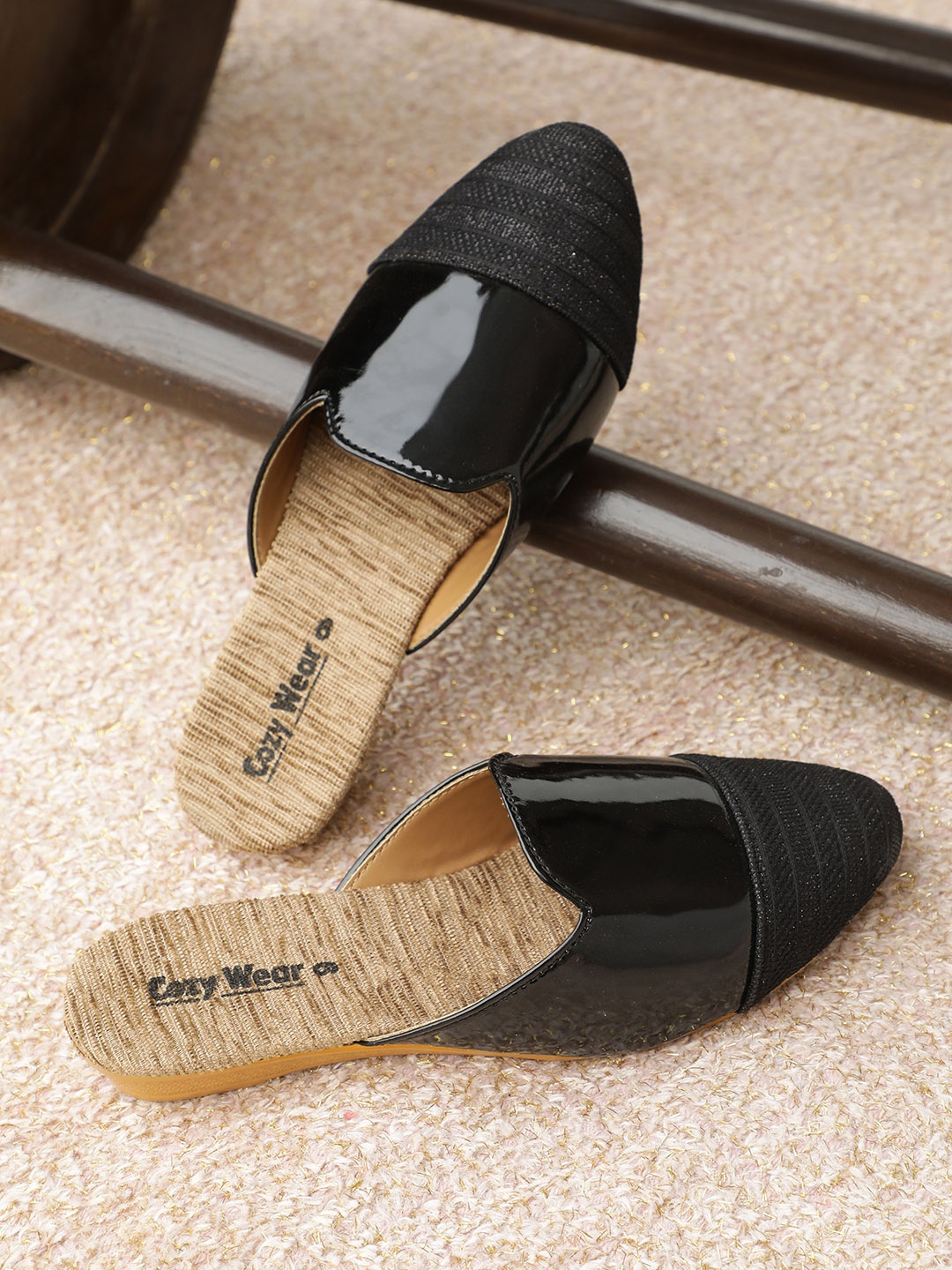 

Cozy Wear Women Slip-On Casual Mules Flats, Black