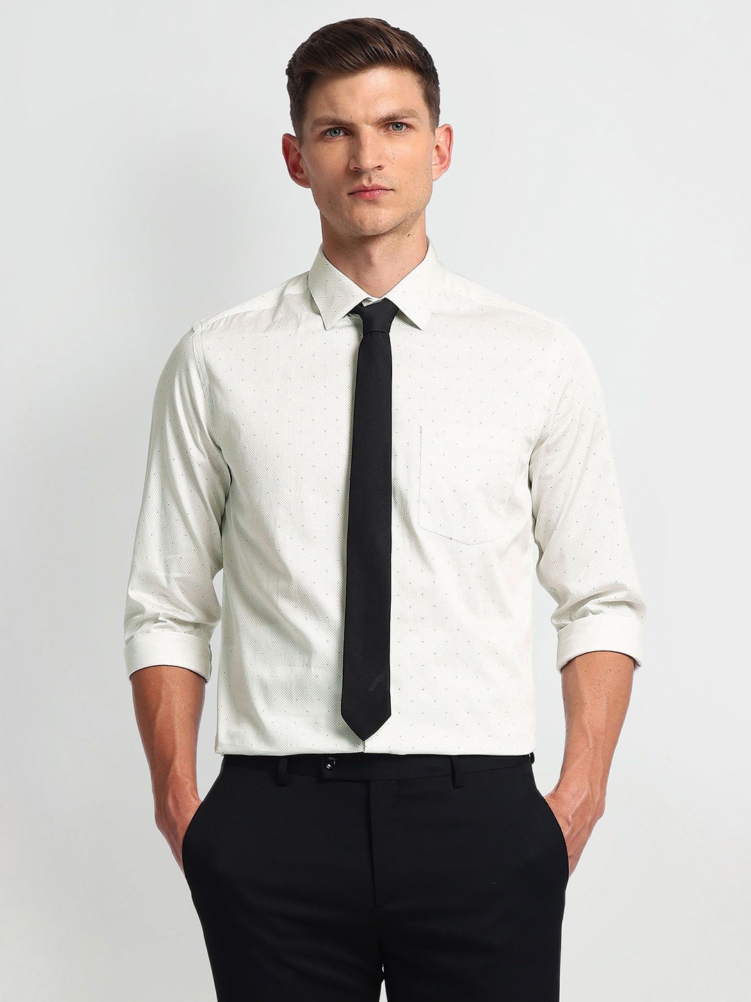 

Arrow Men Slim Fit Opaque Printed Formal Shirt, White