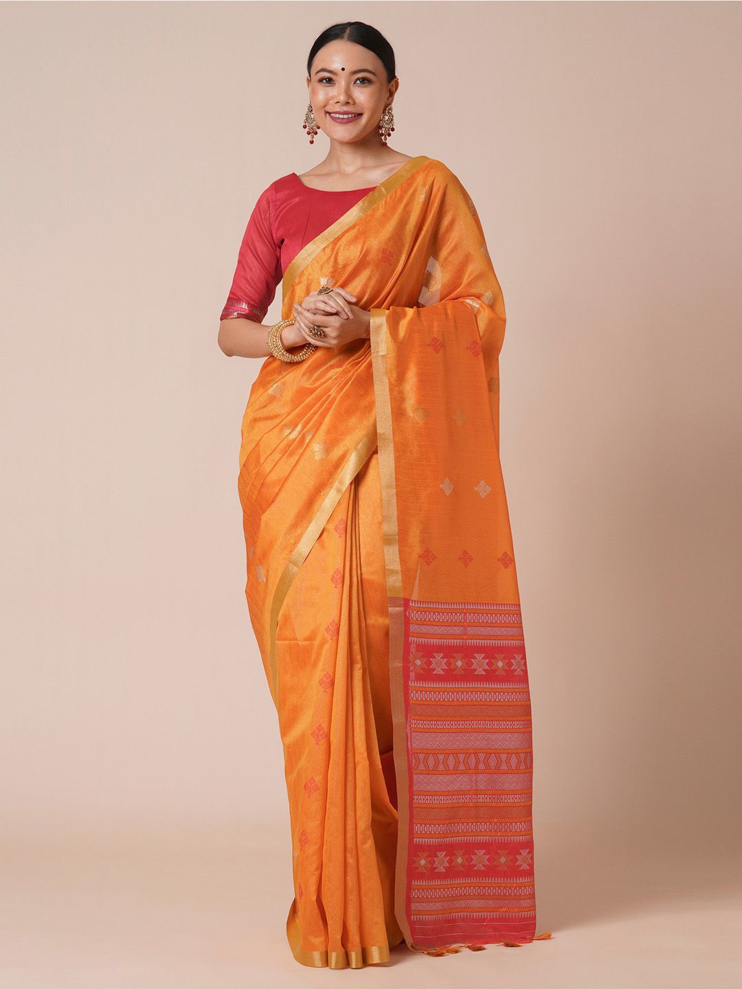 

Anouk Ethnic Motifs Zari Woven Design Banarasi Saree, Yellow